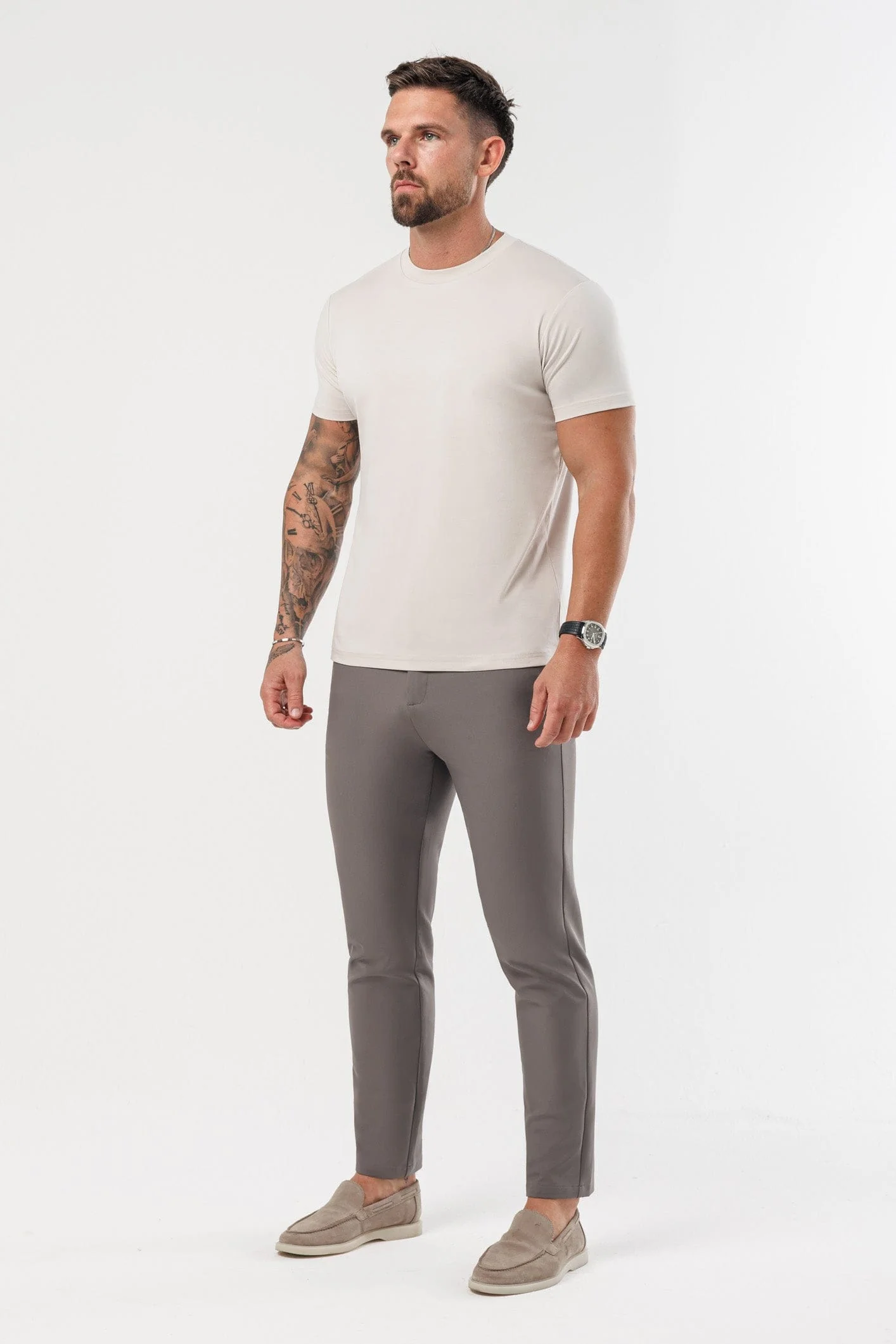 LUXE MERCERISED T-SHIRT - CREME - Image 5