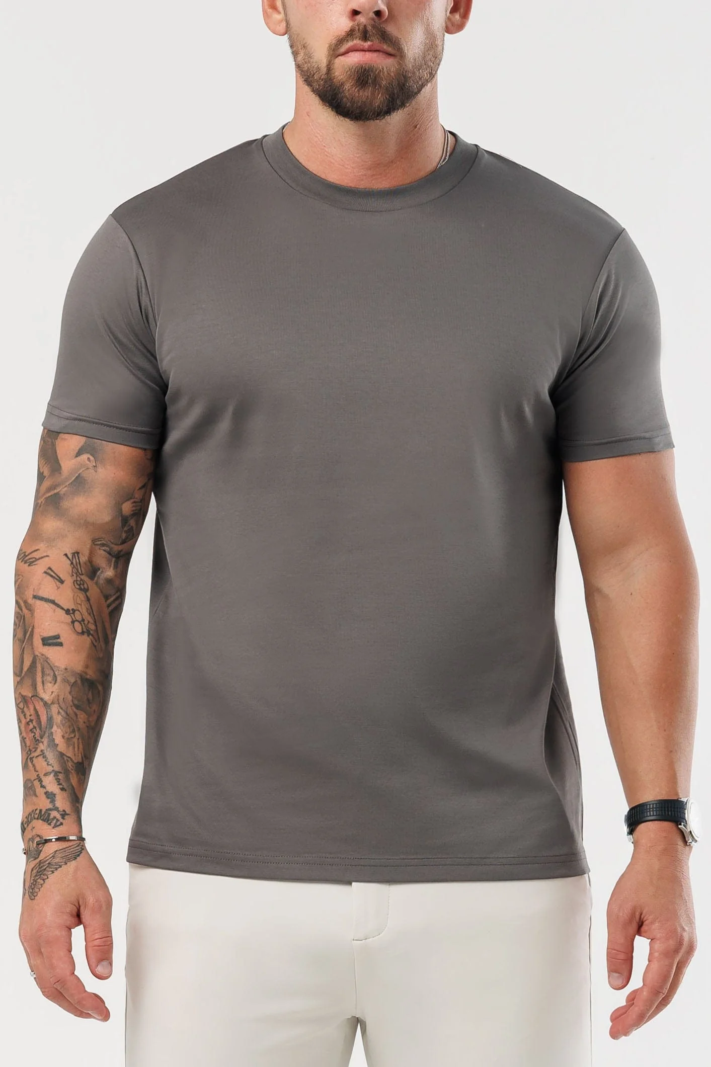 LUXE MERCERISED T-SHIRT - GREY
