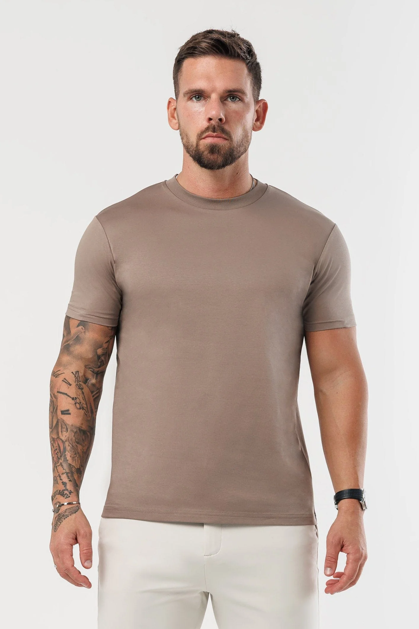 LUXE MERCERISED T-SHIRT - MOCHA - Image 2