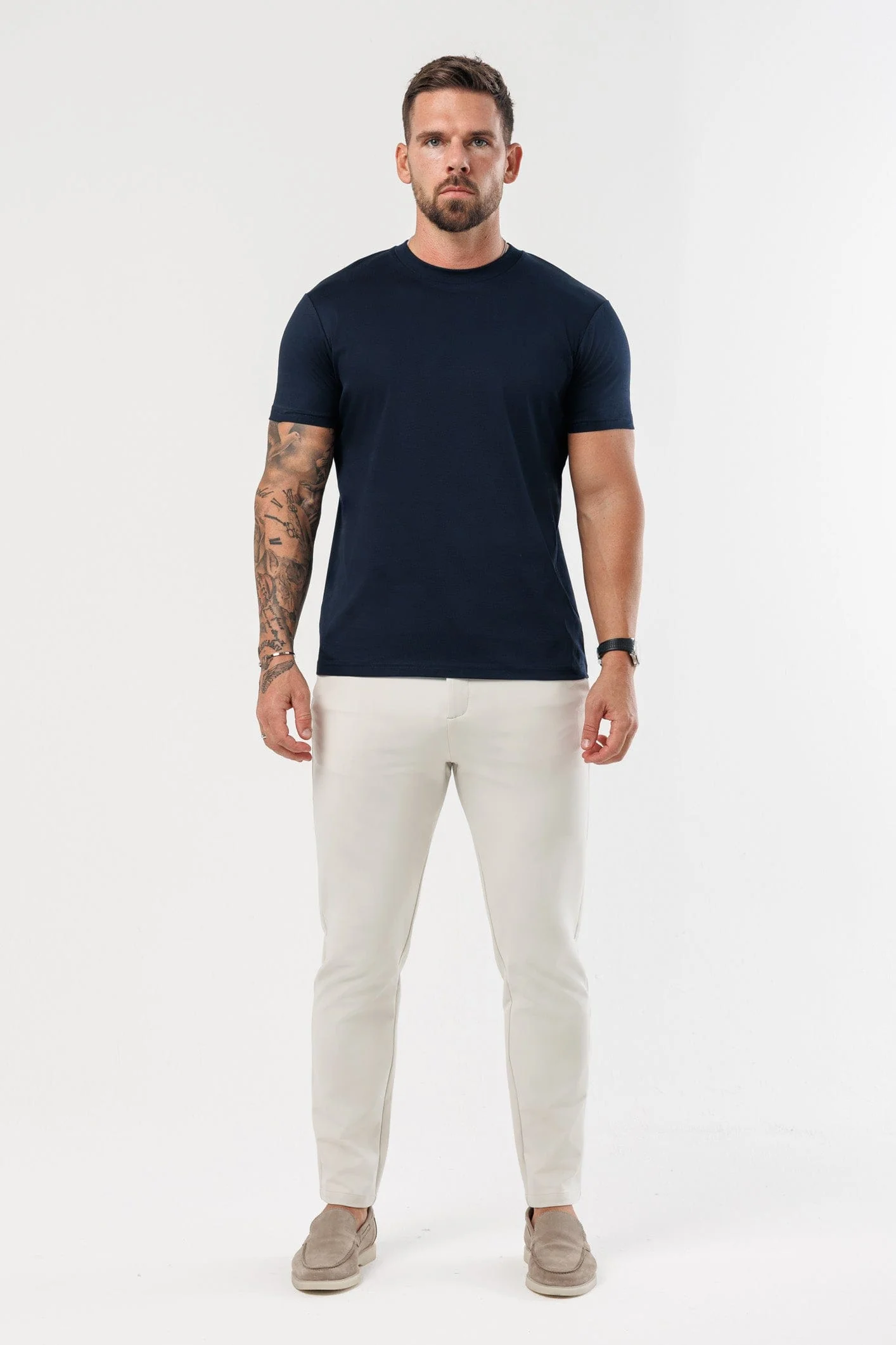 LUXE MERCERISED T-SHIRT - NAVY - Image 2