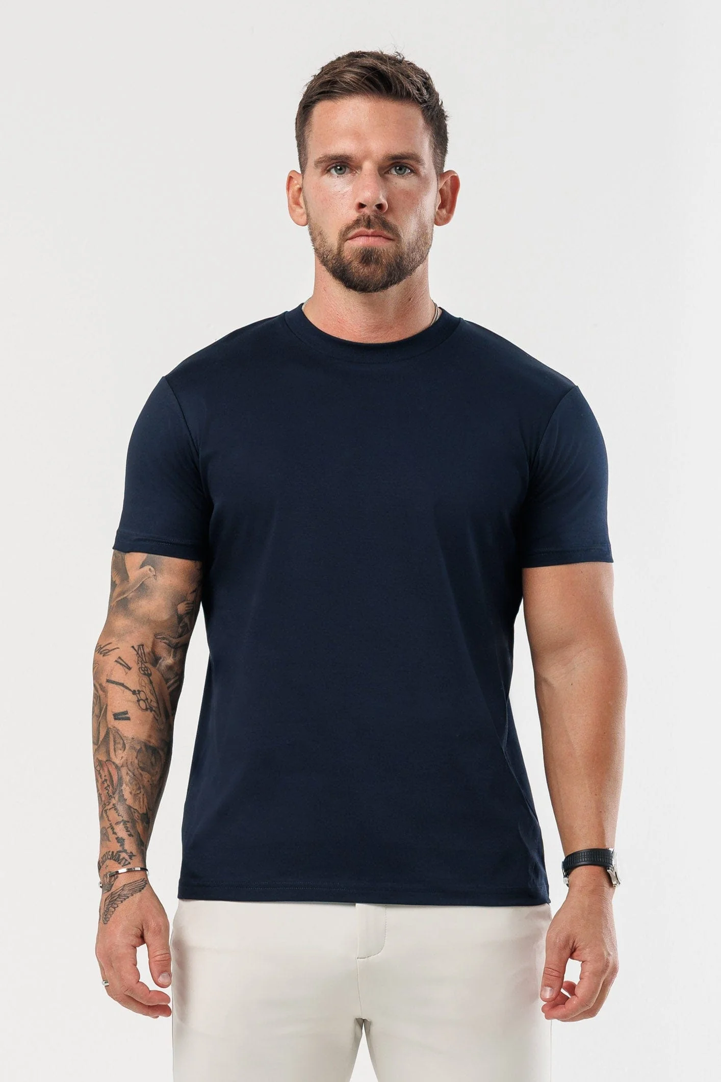LUXE MERCERISED T-SHIRT - NAVY - Image 3