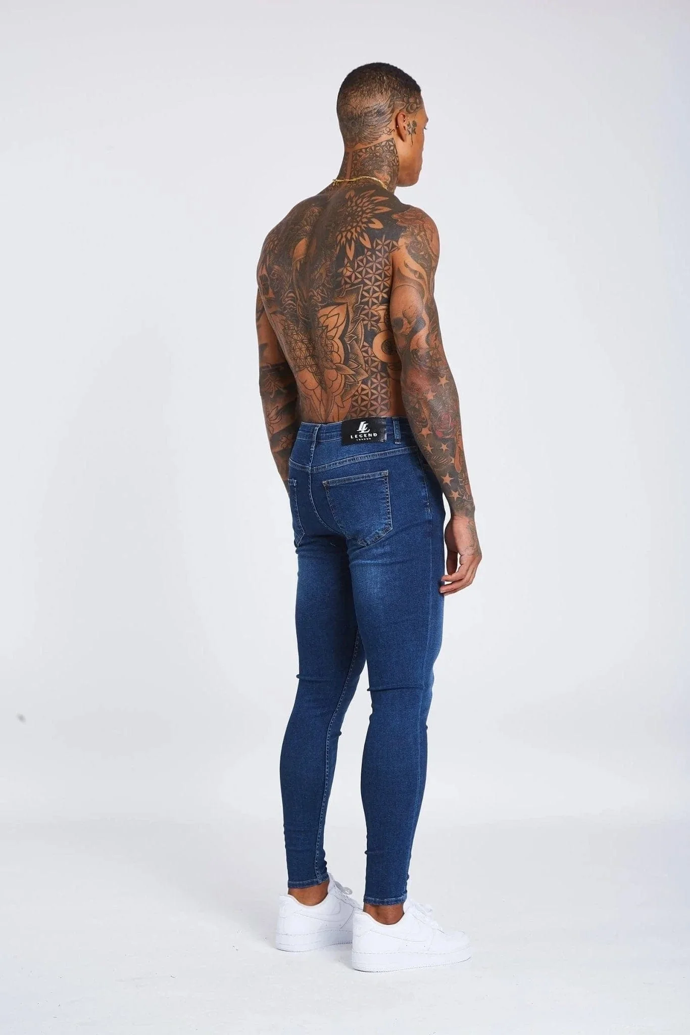 SKINNY FIT JEANS NON RIPPED - DARK BLUE - Image 6
