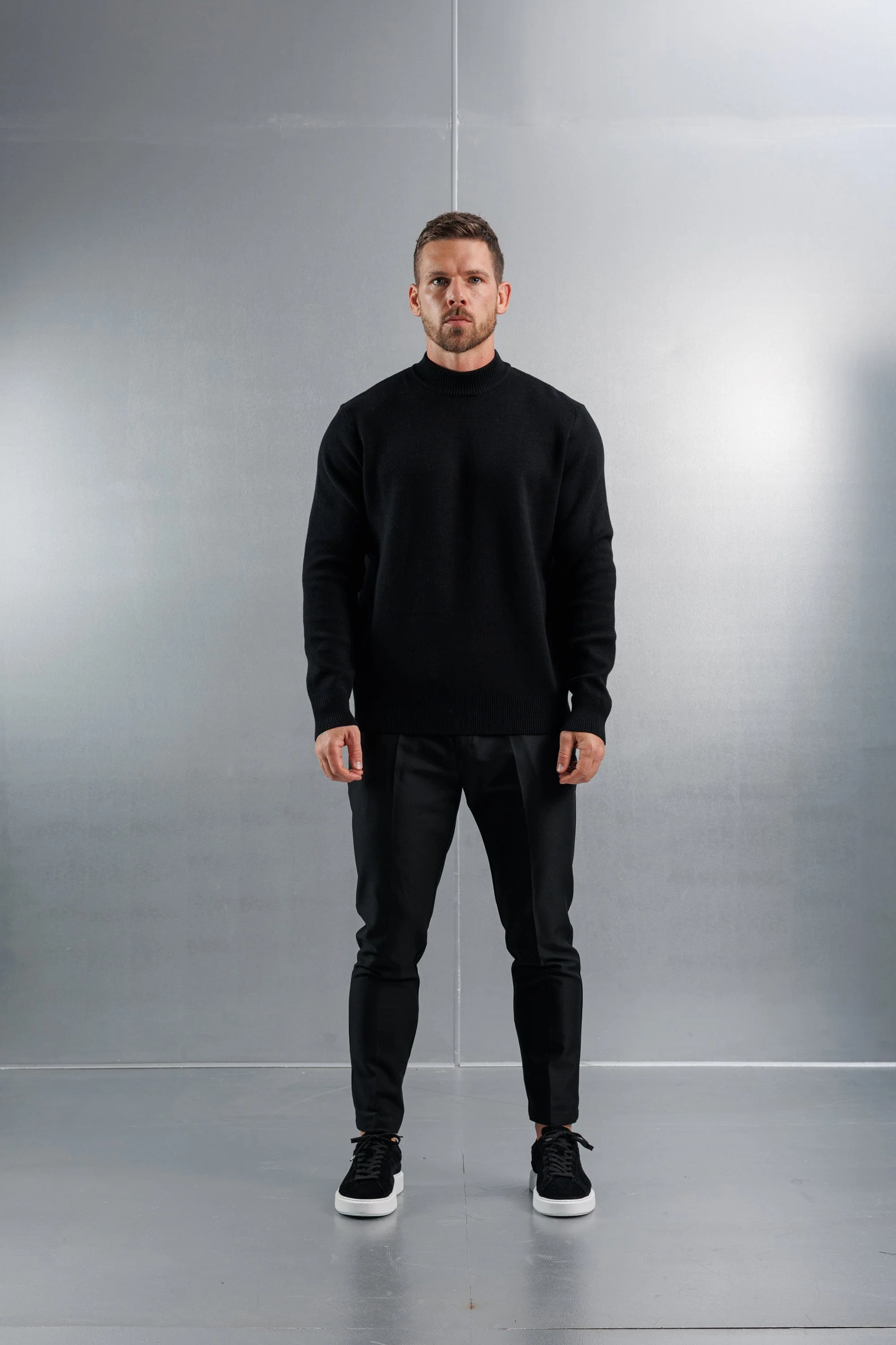 MOCK NECK SWEATER - BLACK - Image 6