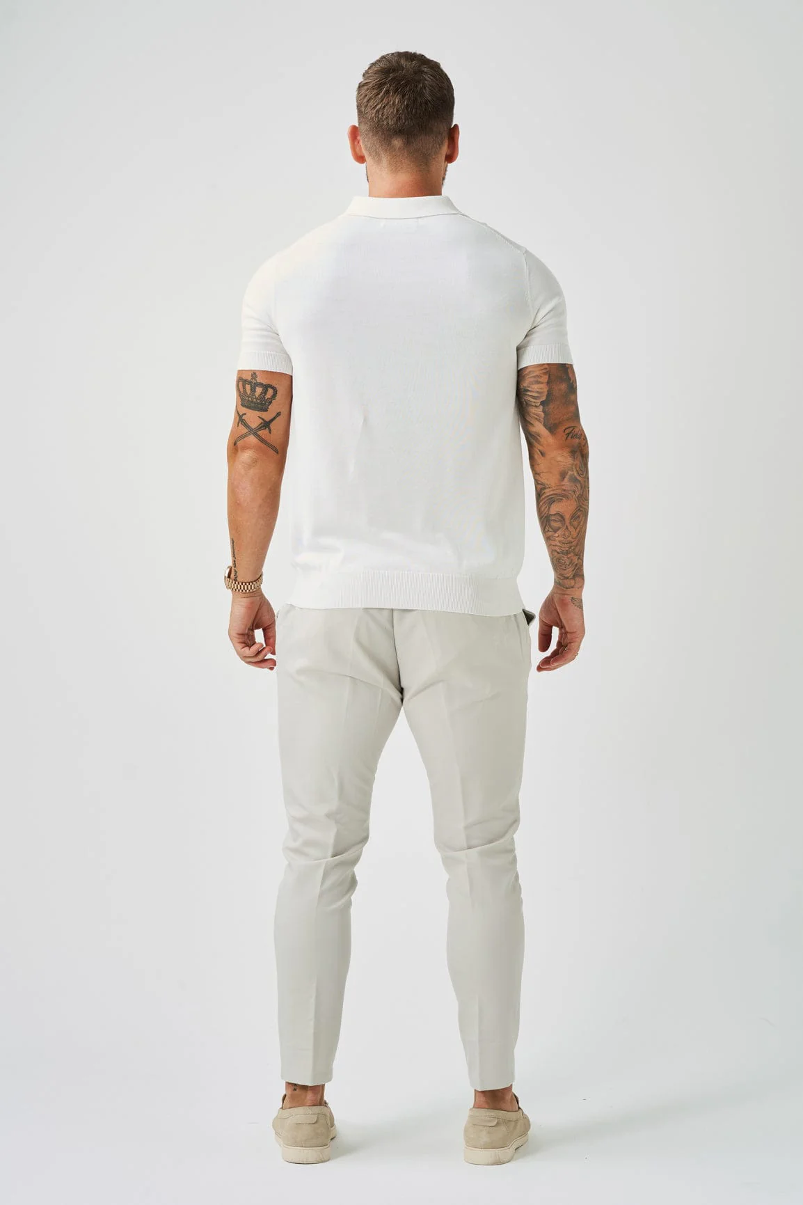 OPEN COLLAR POLO - OFF WHITE - Image 5