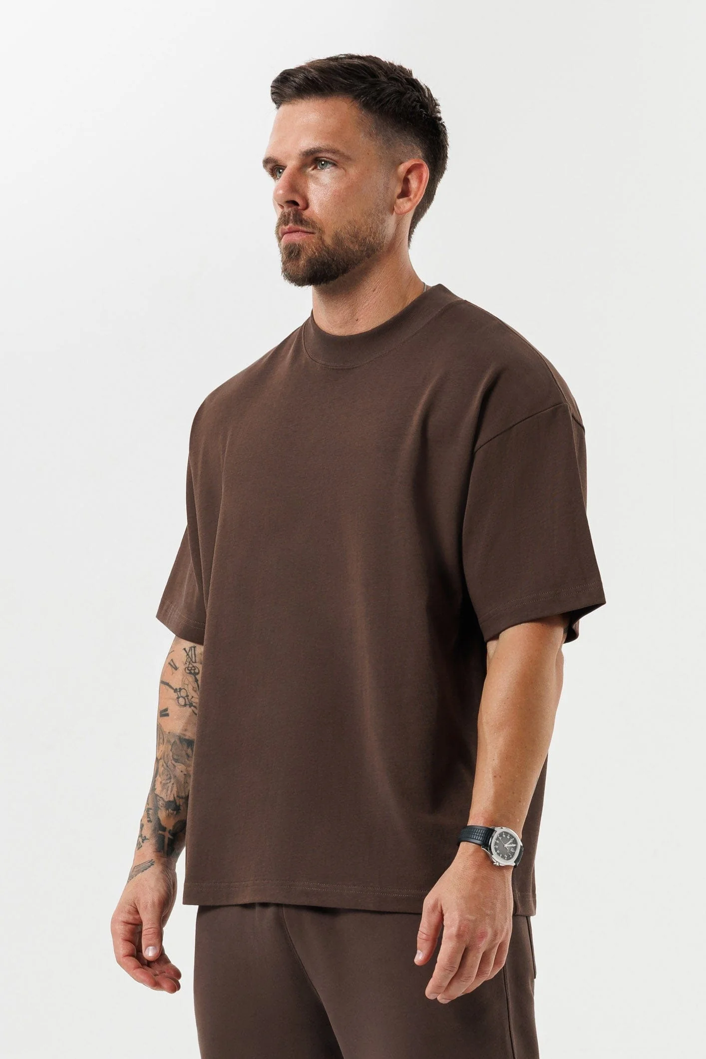 OVERSIZED T-SHIRT - BROWN - Image 3