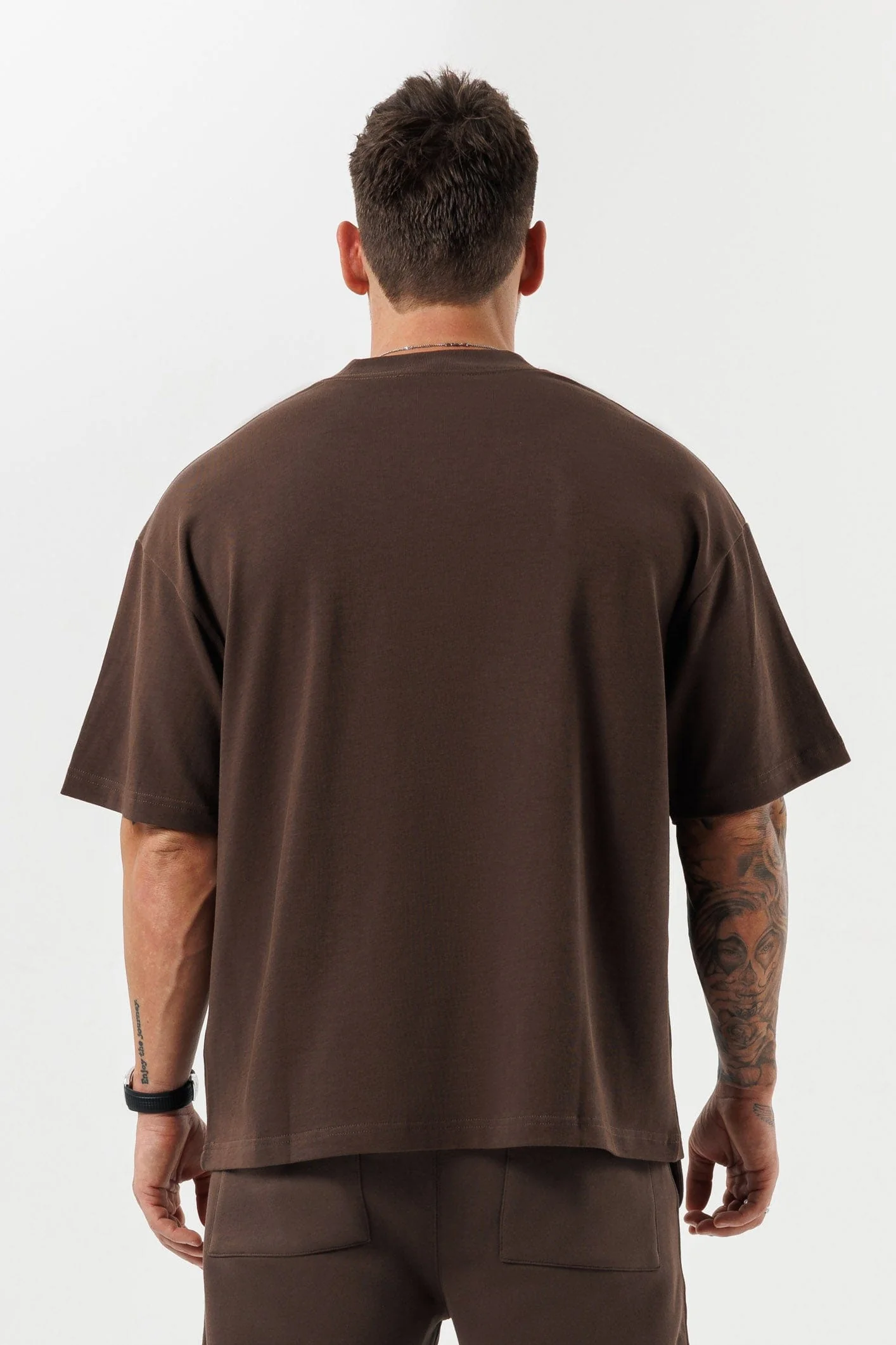 OVERSIZED T-SHIRT - BROWN - Image 4
