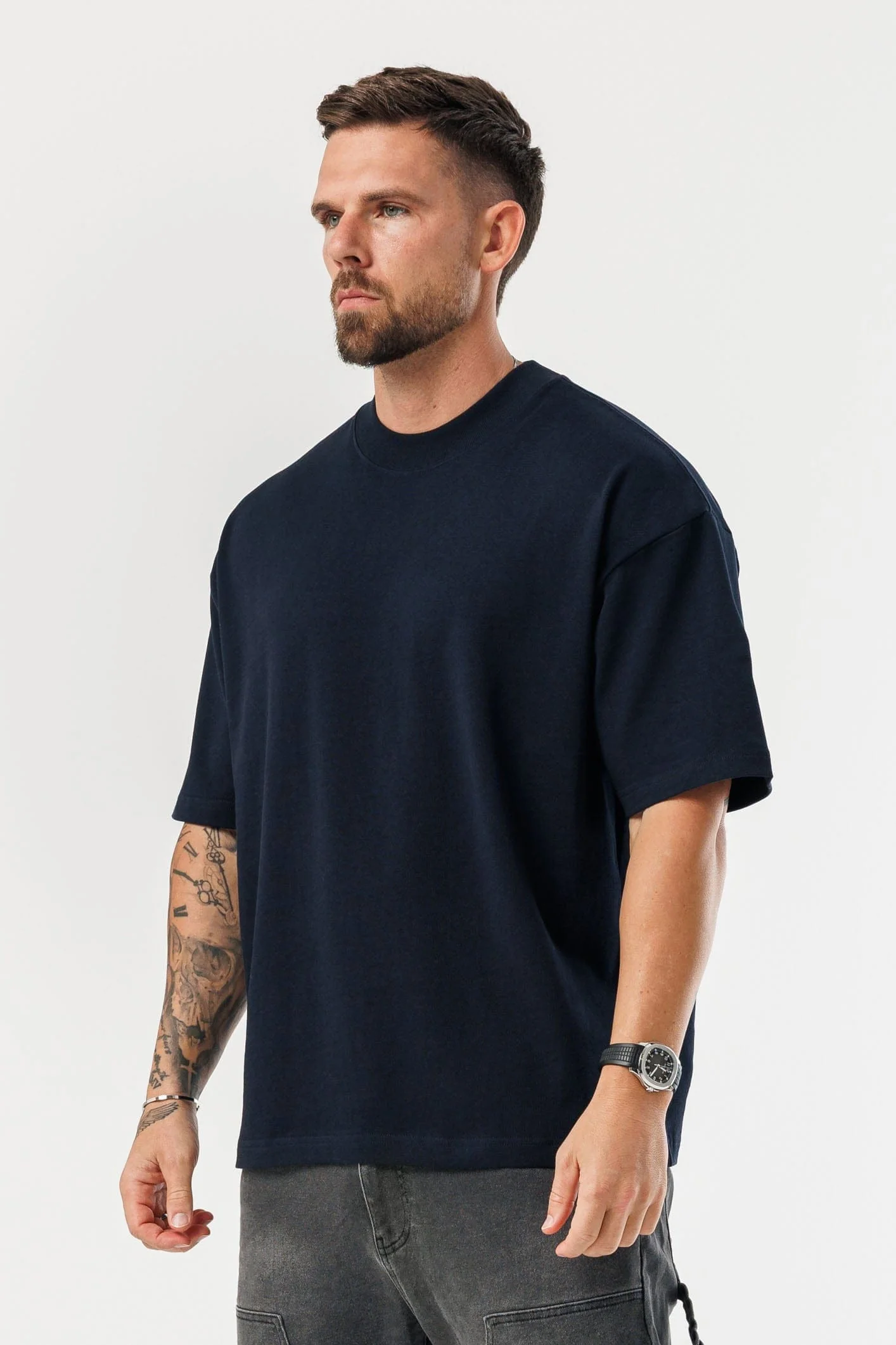 OVERSIZED T-SHIRT - NAVY - Image 3