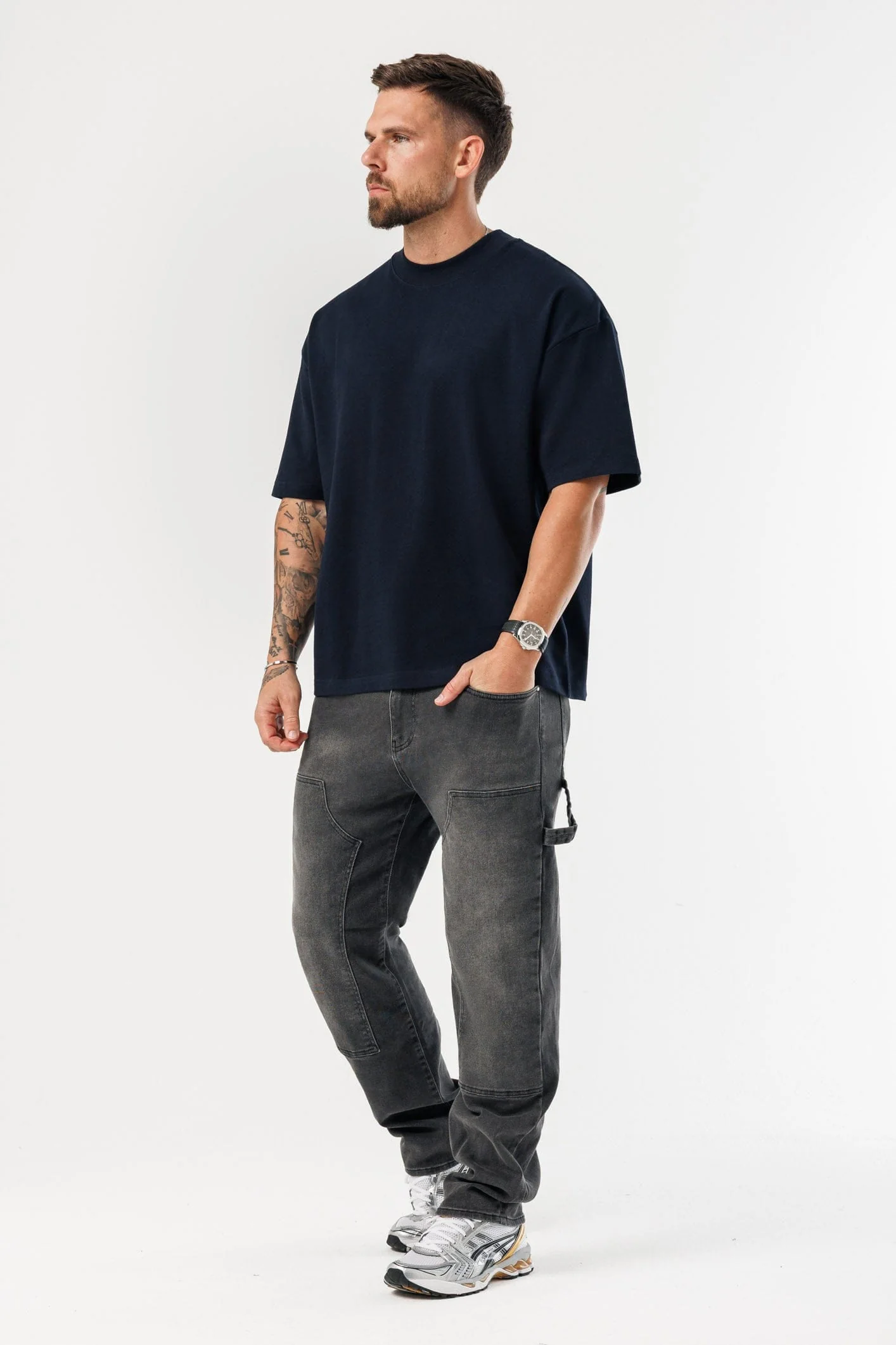 OVERSIZED T-SHIRT - NAVY - Image 6