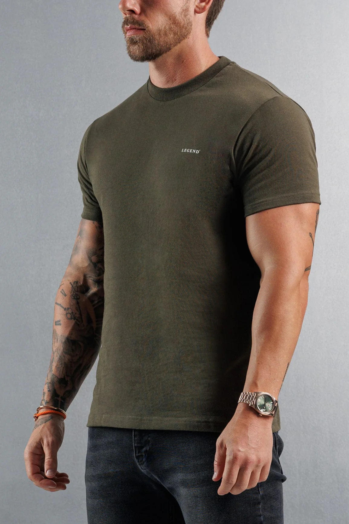 PREMIUM BASICS T-SHIRT - ARMY GREEN - Image 3