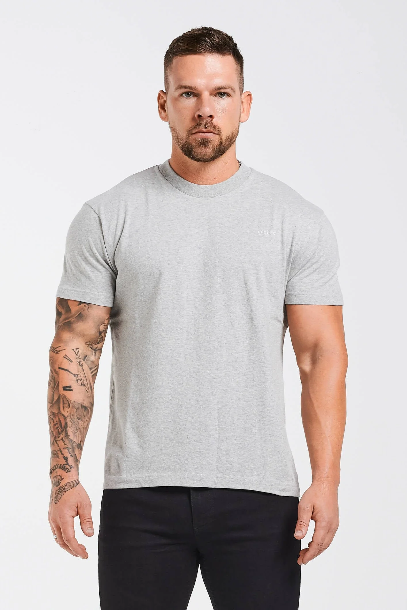 PREMIUM BASICS T-SHIRT - GREY MARL - Image 7