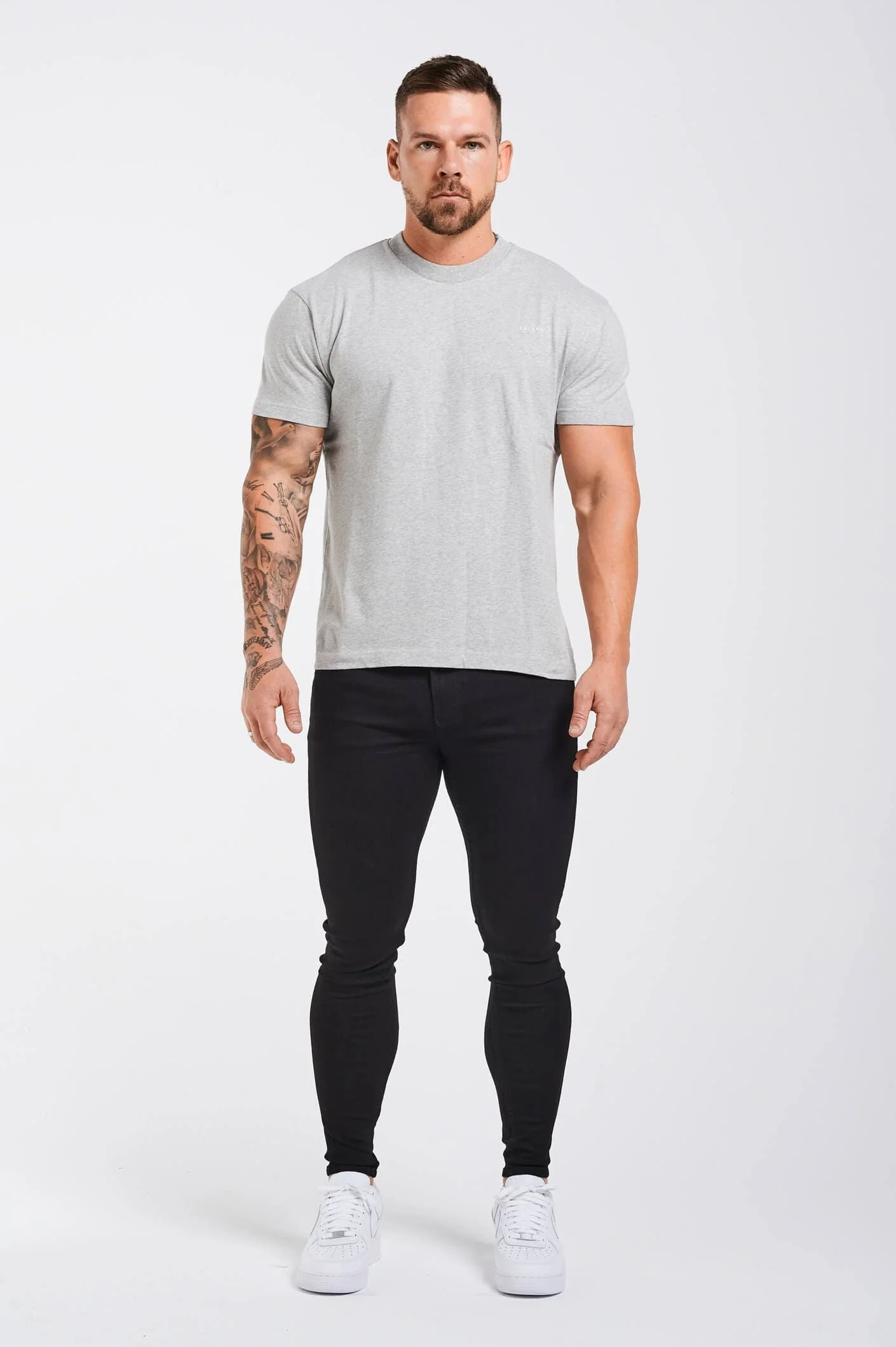 PREMIUM BASICS T-SHIRT - GREY MARL - Image 9