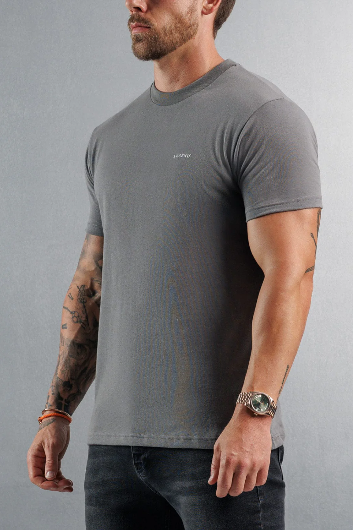 PREMIUM BASICS T-SHIRT - GUNMETAL GREY - Image 4