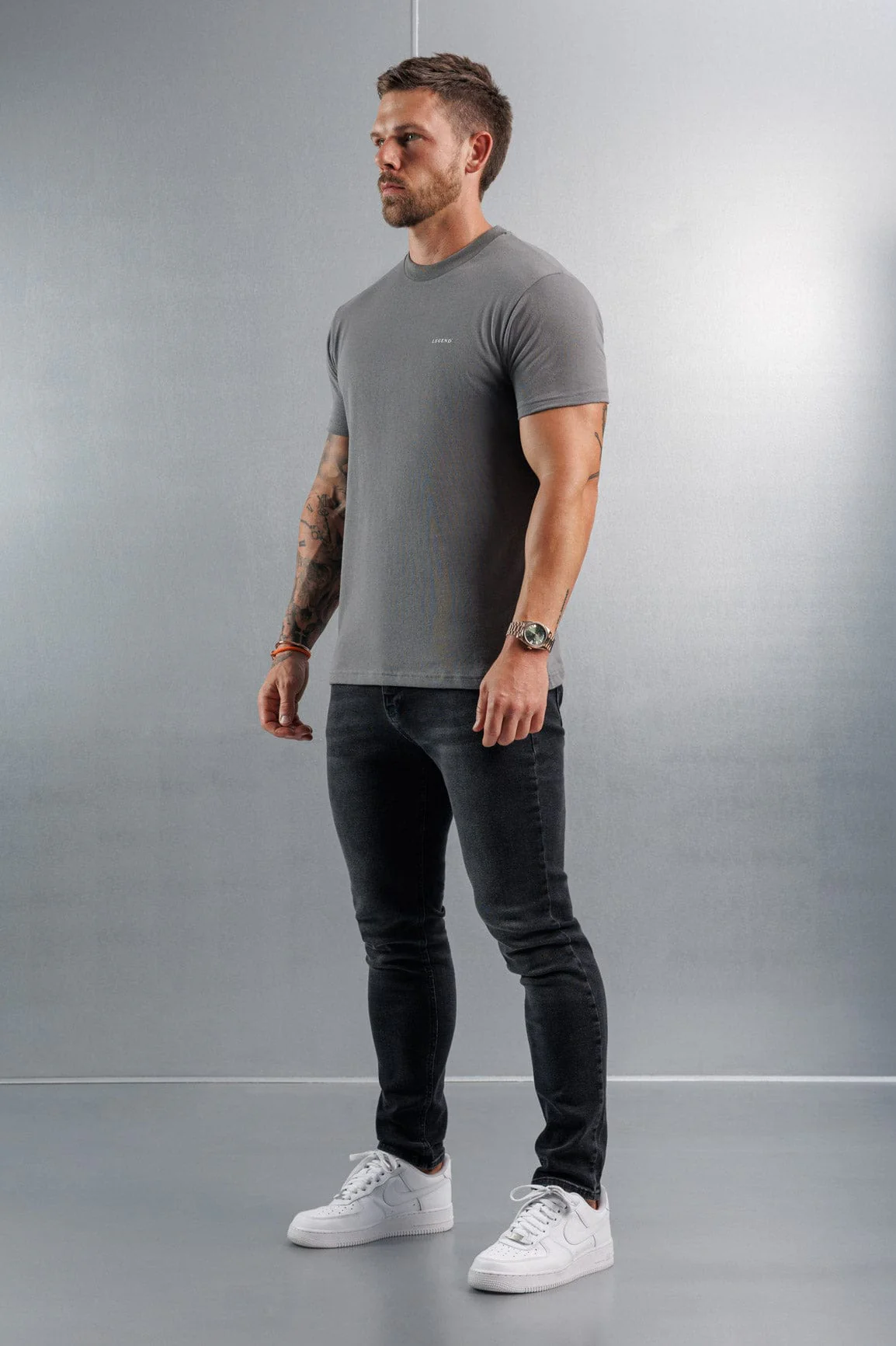 PREMIUM BASICS T-SHIRT - GUNMETAL GREY - Image 5
