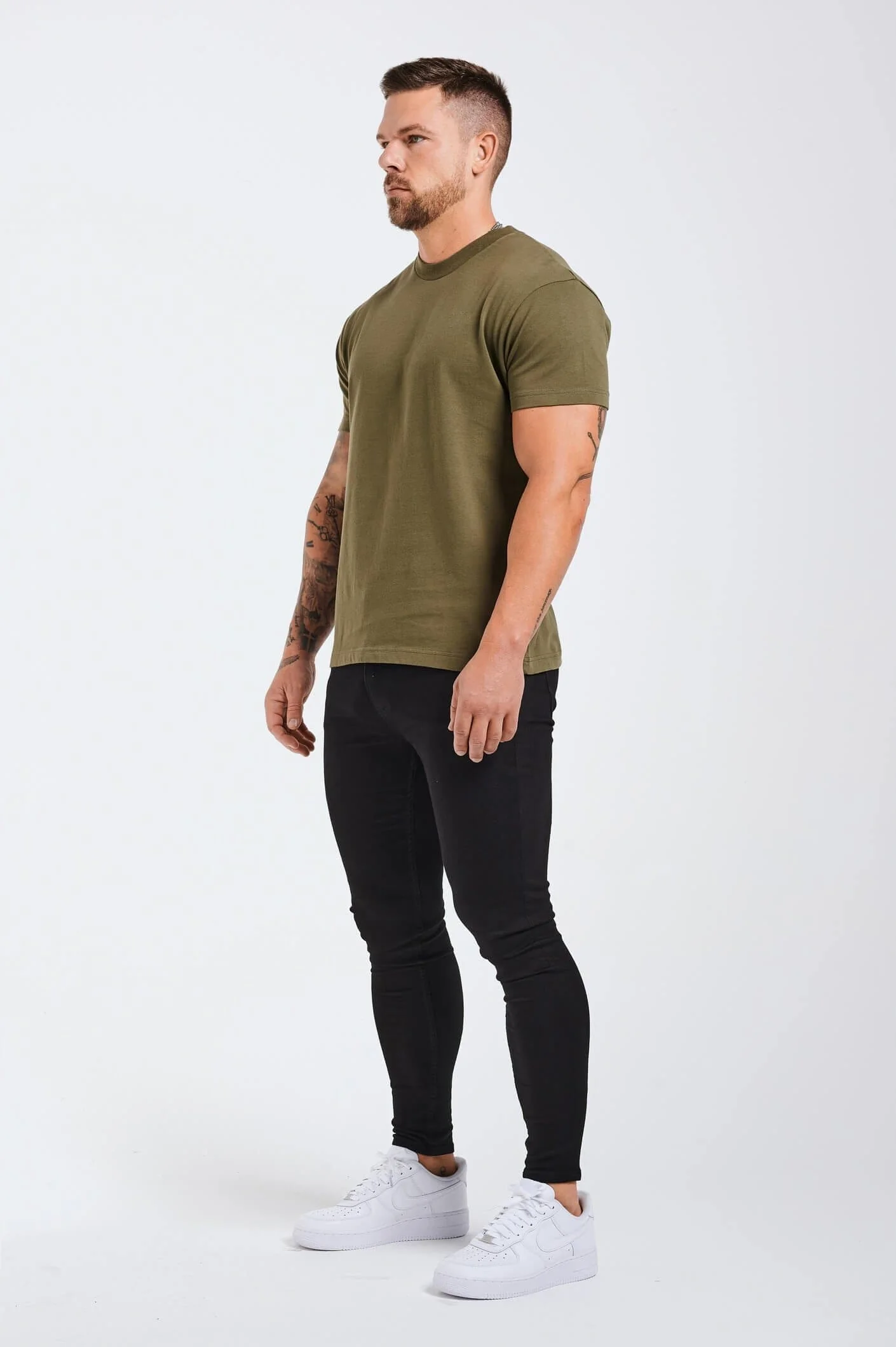 PREMIUM BASICS T-SHIRT - OLIVE - Image 7