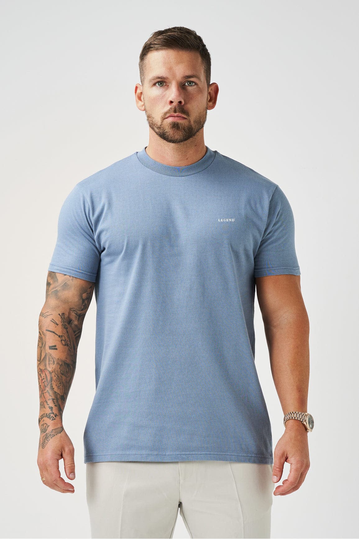 PREMIUM BASICS T-SHIRT - STEEL BLUE - Image 2