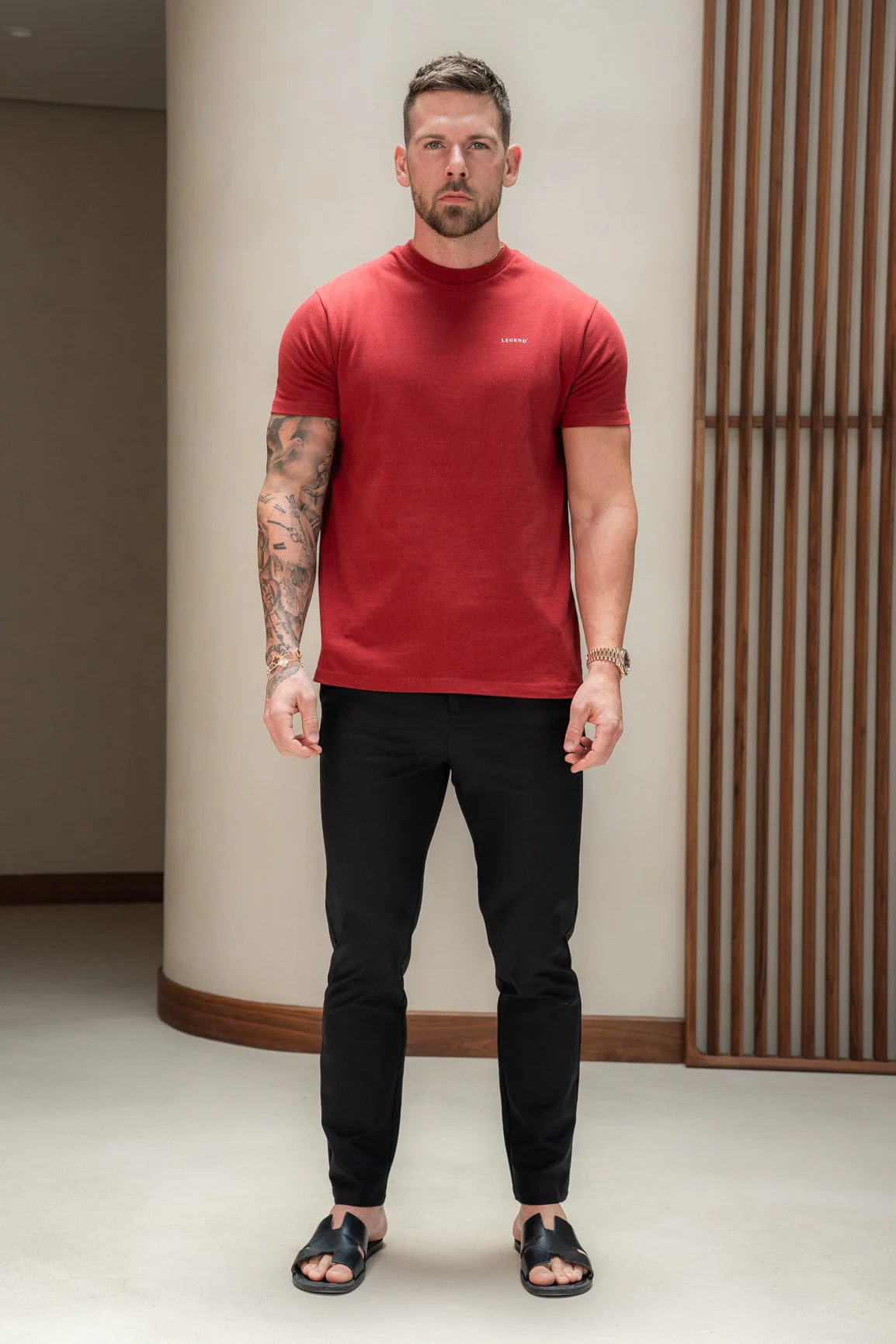 PREMIUM BASICS T-SHIRT - BURGUNDY - Image 2