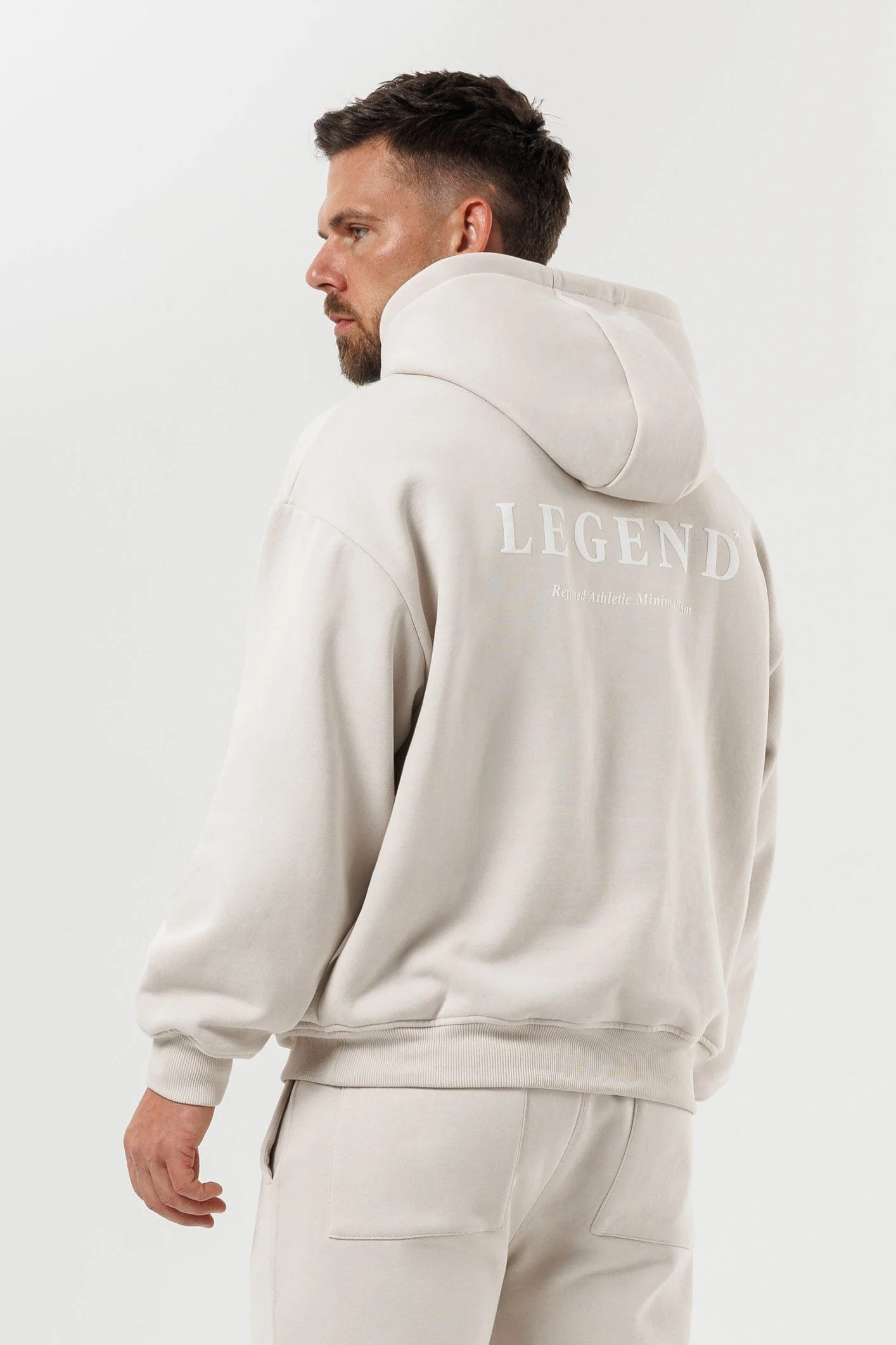 PRINT HOODIE - BEIGE - Image 2