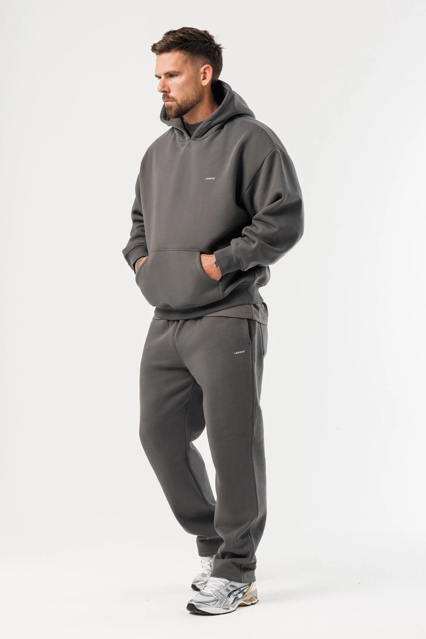 PRINT HOODIE - DARK GREY - Image 7