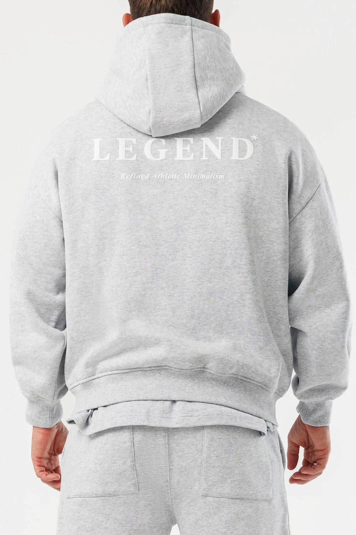 PRINT HOODIE - GREY MARL - Image 4