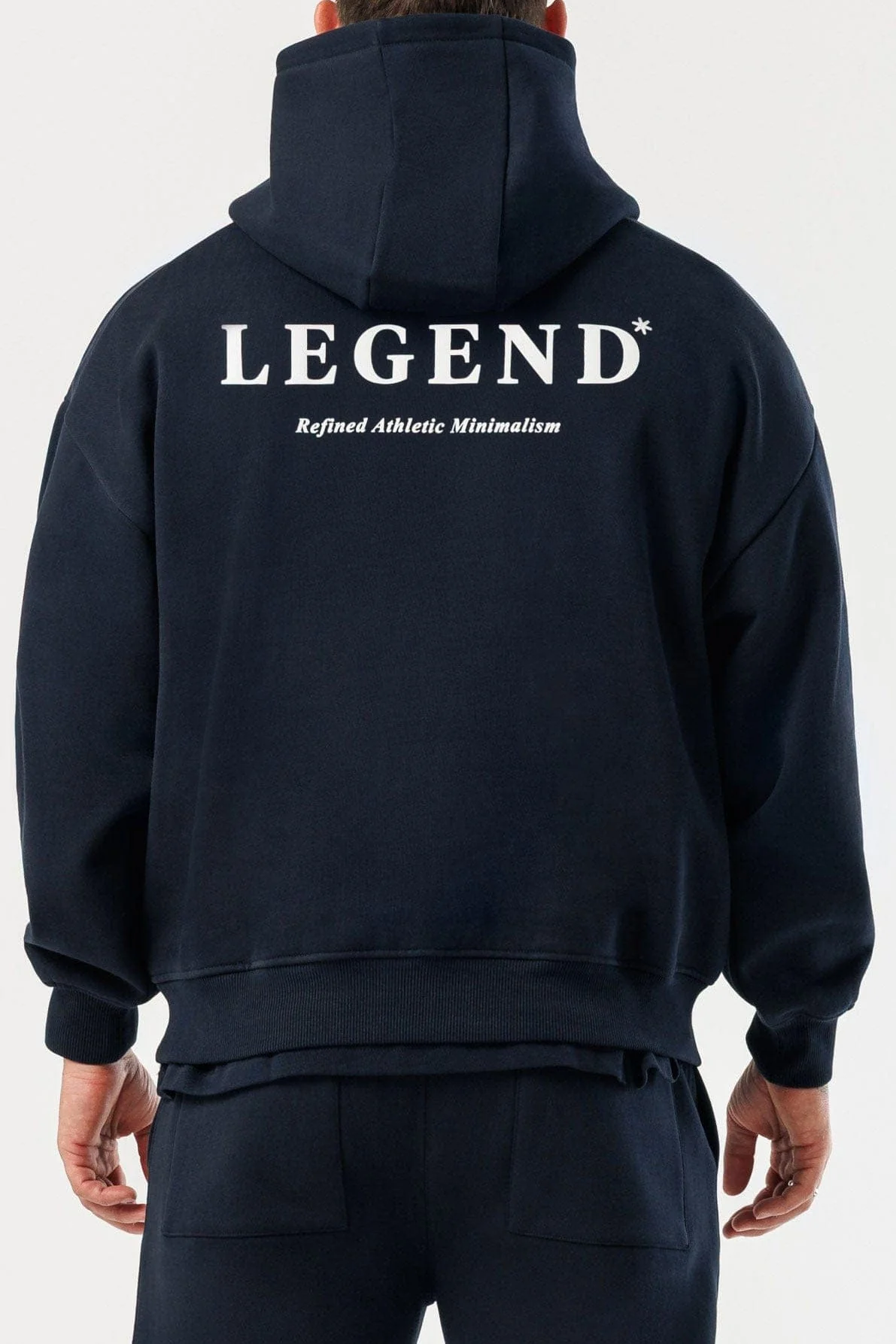 PRINT HOODIE - NAVY