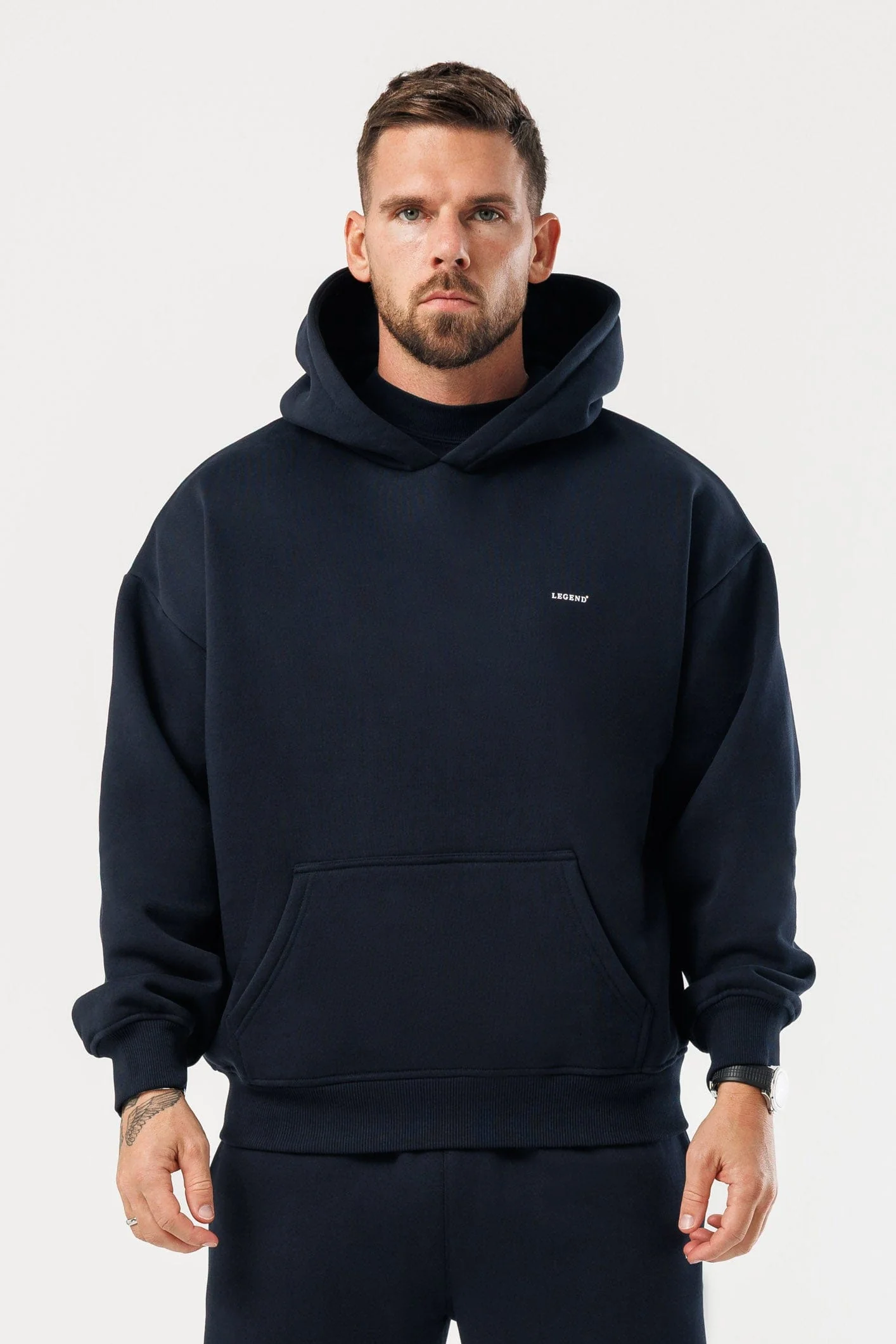 PRINT HOODIE - NAVY - Image 3