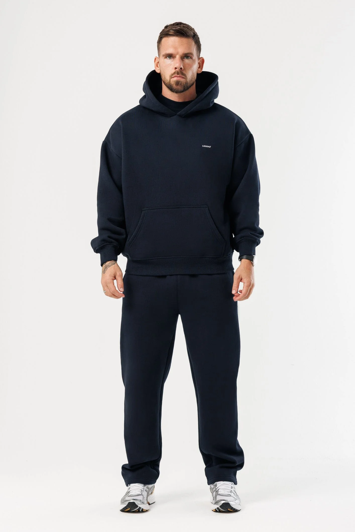 PRINT HOODIE - NAVY - Image 6