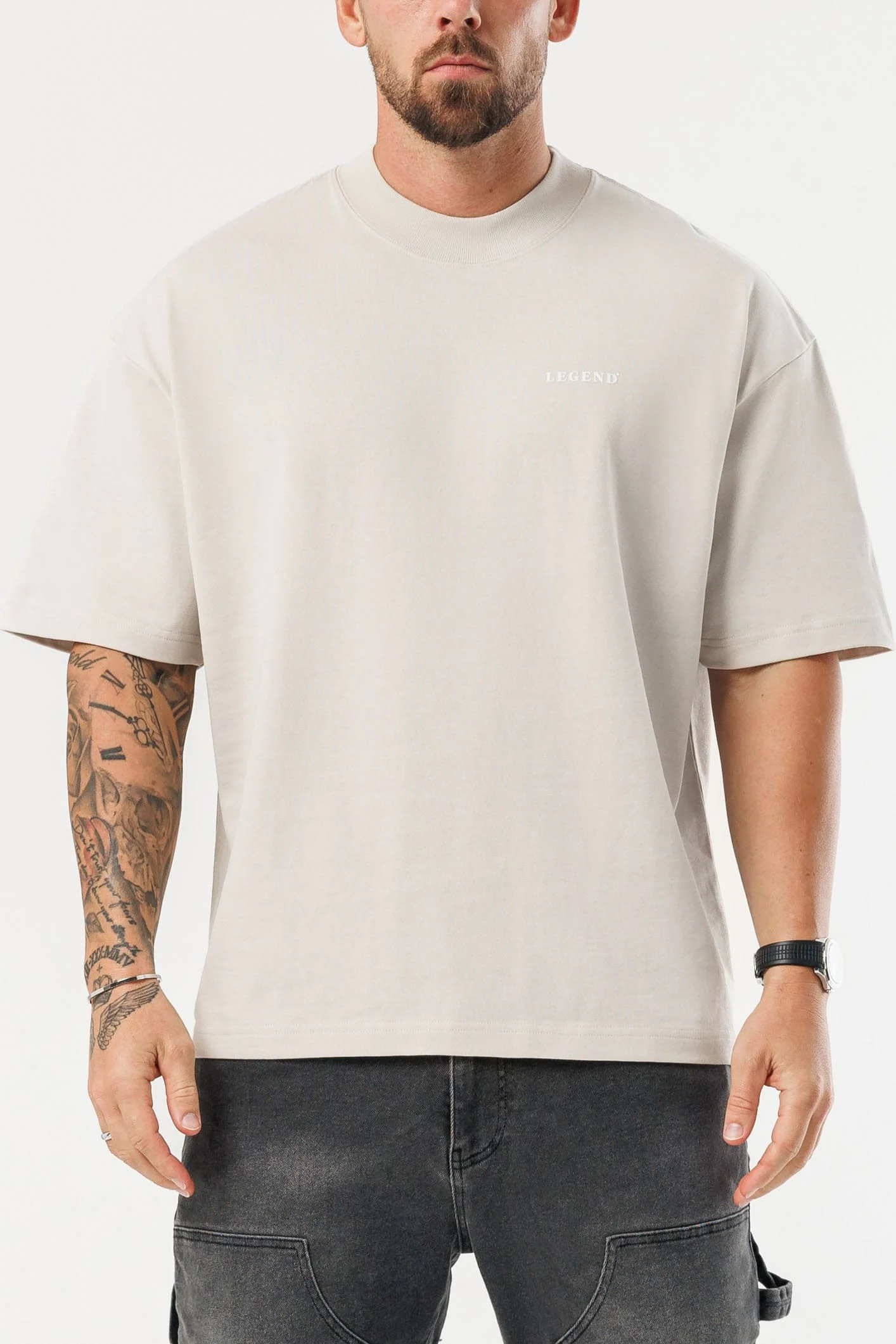 PRINT OVERSIZED T-SHIRT - BEIGE - Image 2