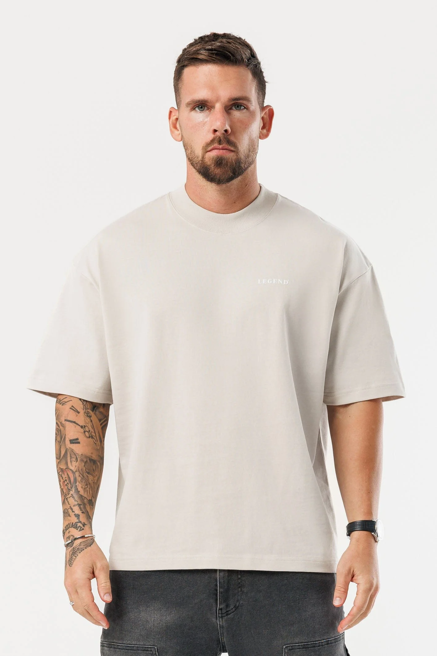 PRINT OVERSIZED T-SHIRT - BEIGE - Image 3
