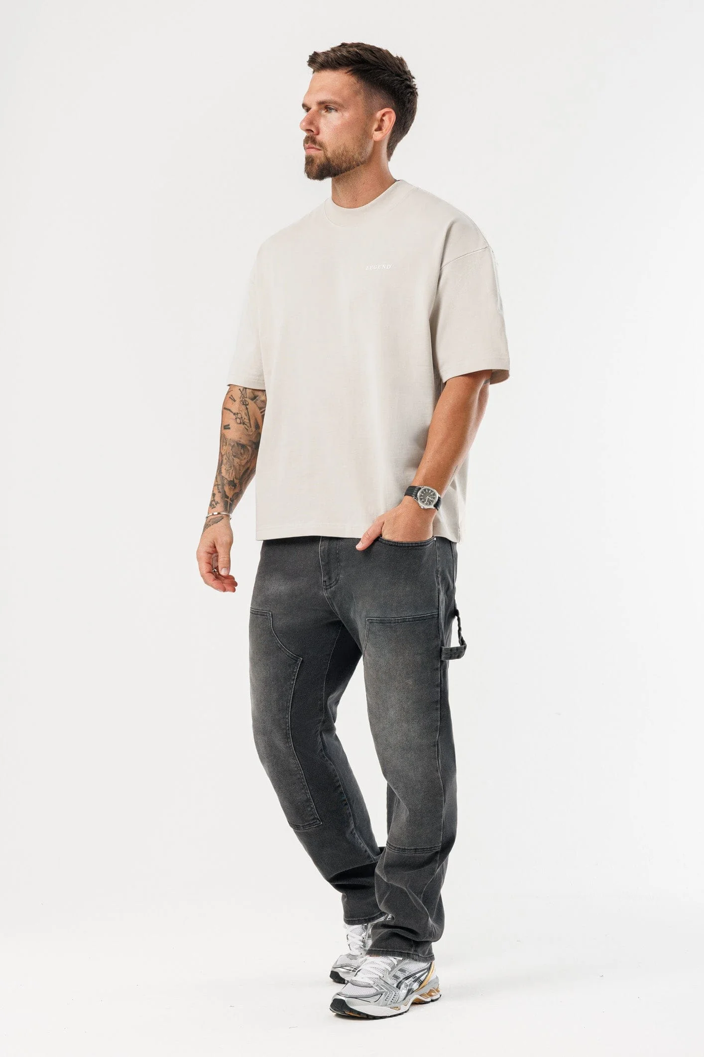 PRINT OVERSIZED T-SHIRT - BEIGE - Image 7