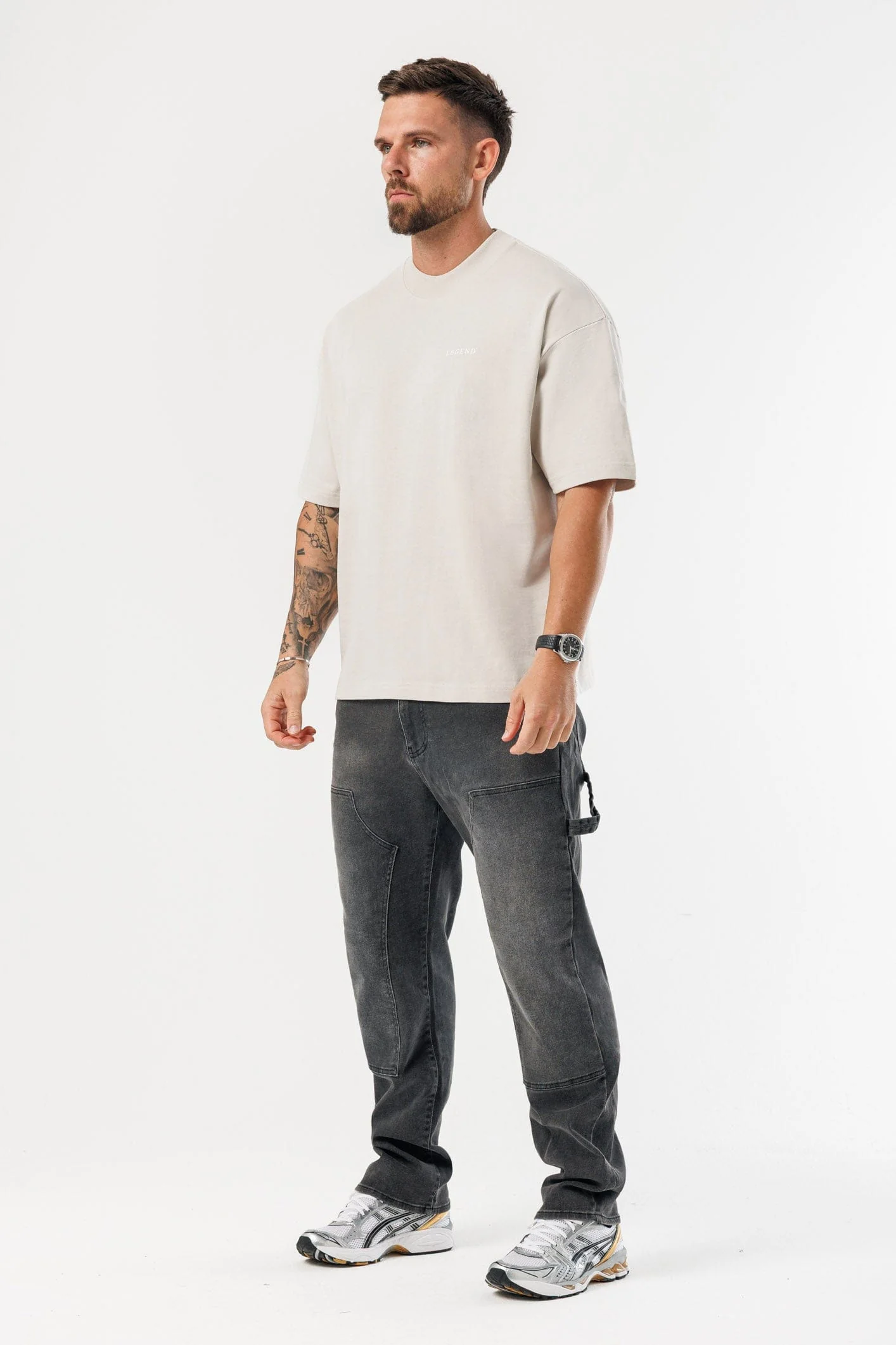 PRINT OVERSIZED T-SHIRT - BEIGE - Image 8