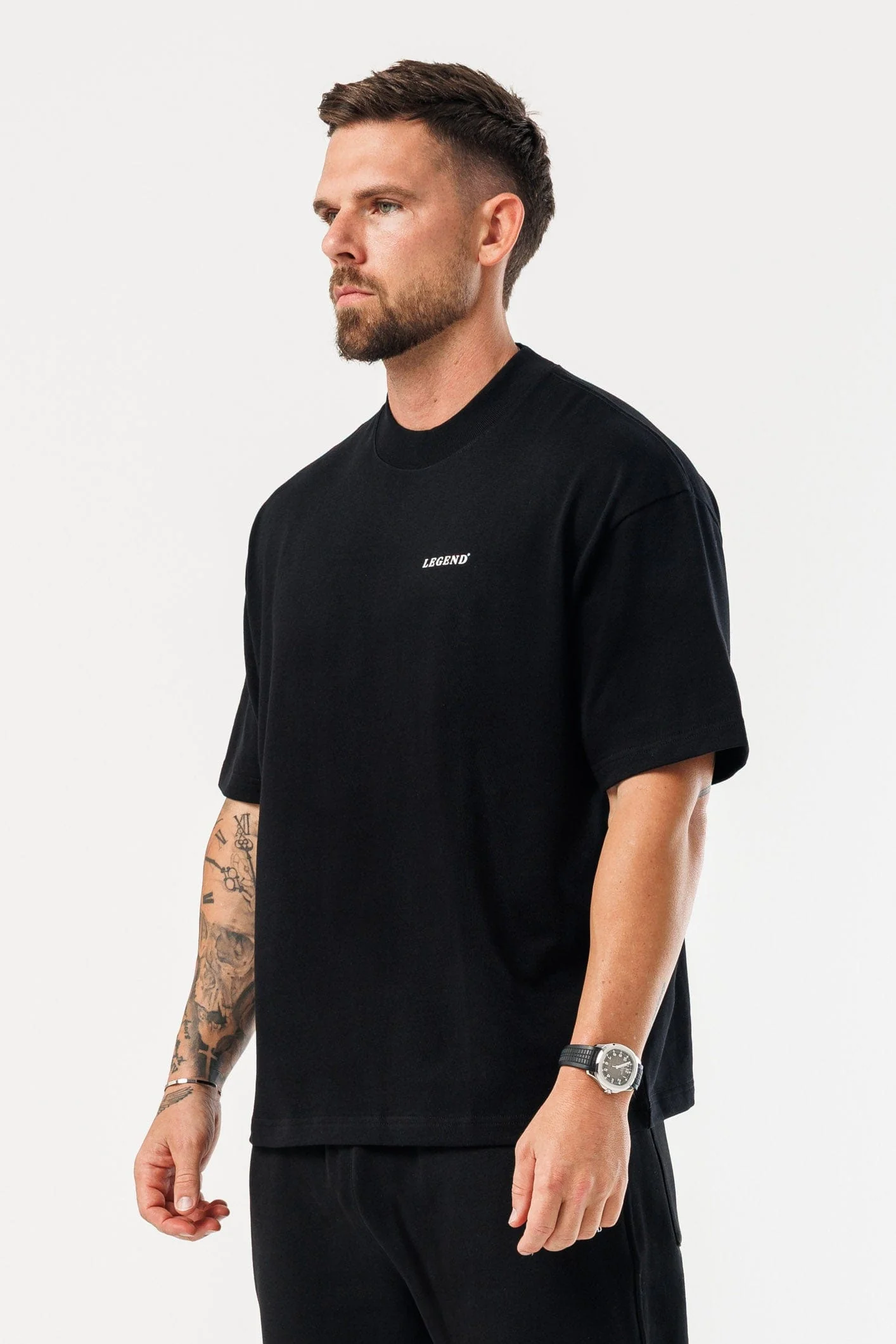 PRINT OVERSIZED T-SHIRT - BLACK - Image 5