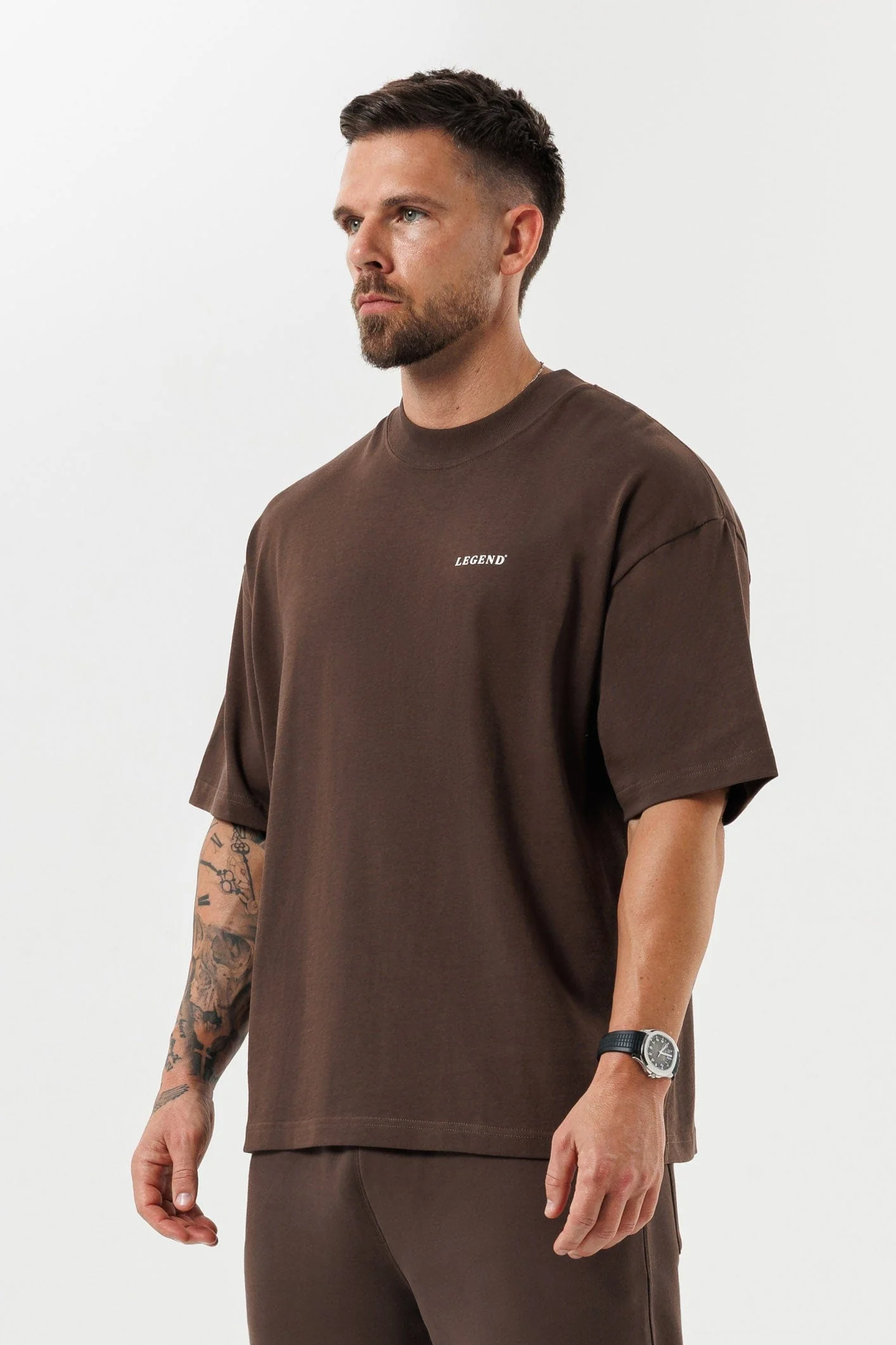 PRINT OVERSIZED T-SHIRT - BROWN - Image 4