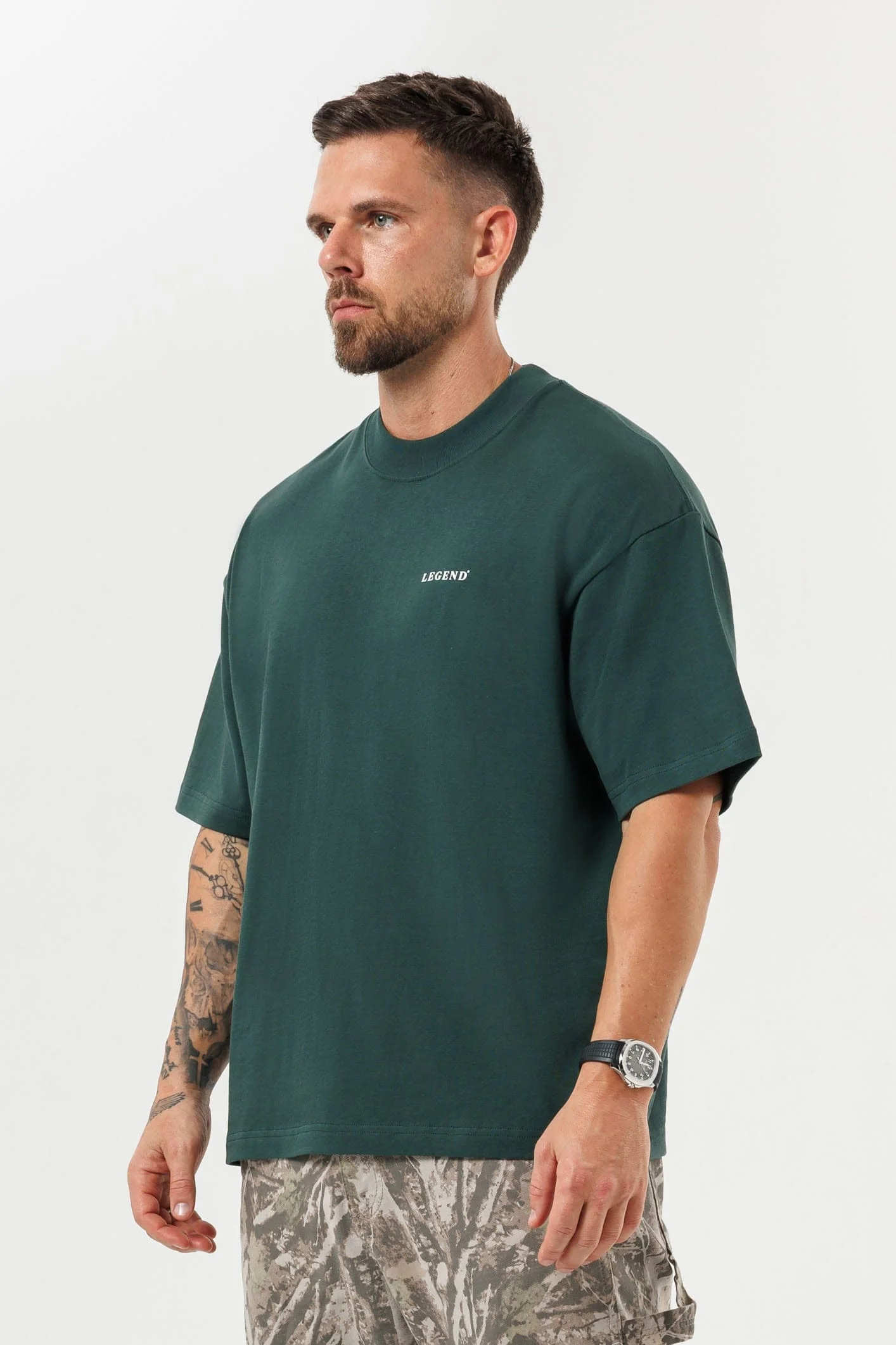 PRINT OVERSIZED T-SHIRT - GREEN - Image 3