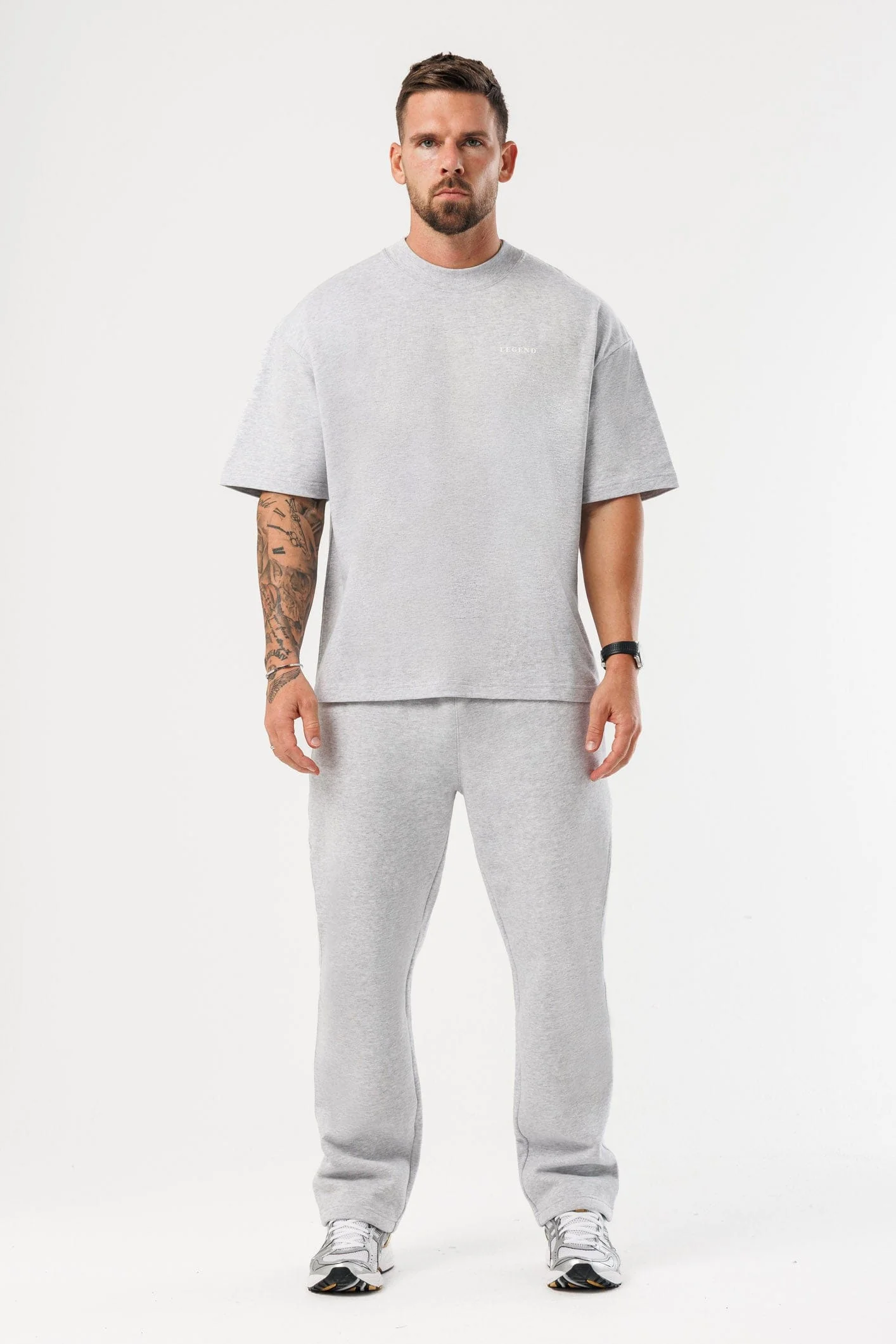 PRINT OVERSIZED T-SHIRT - GREY MARL - Image 7