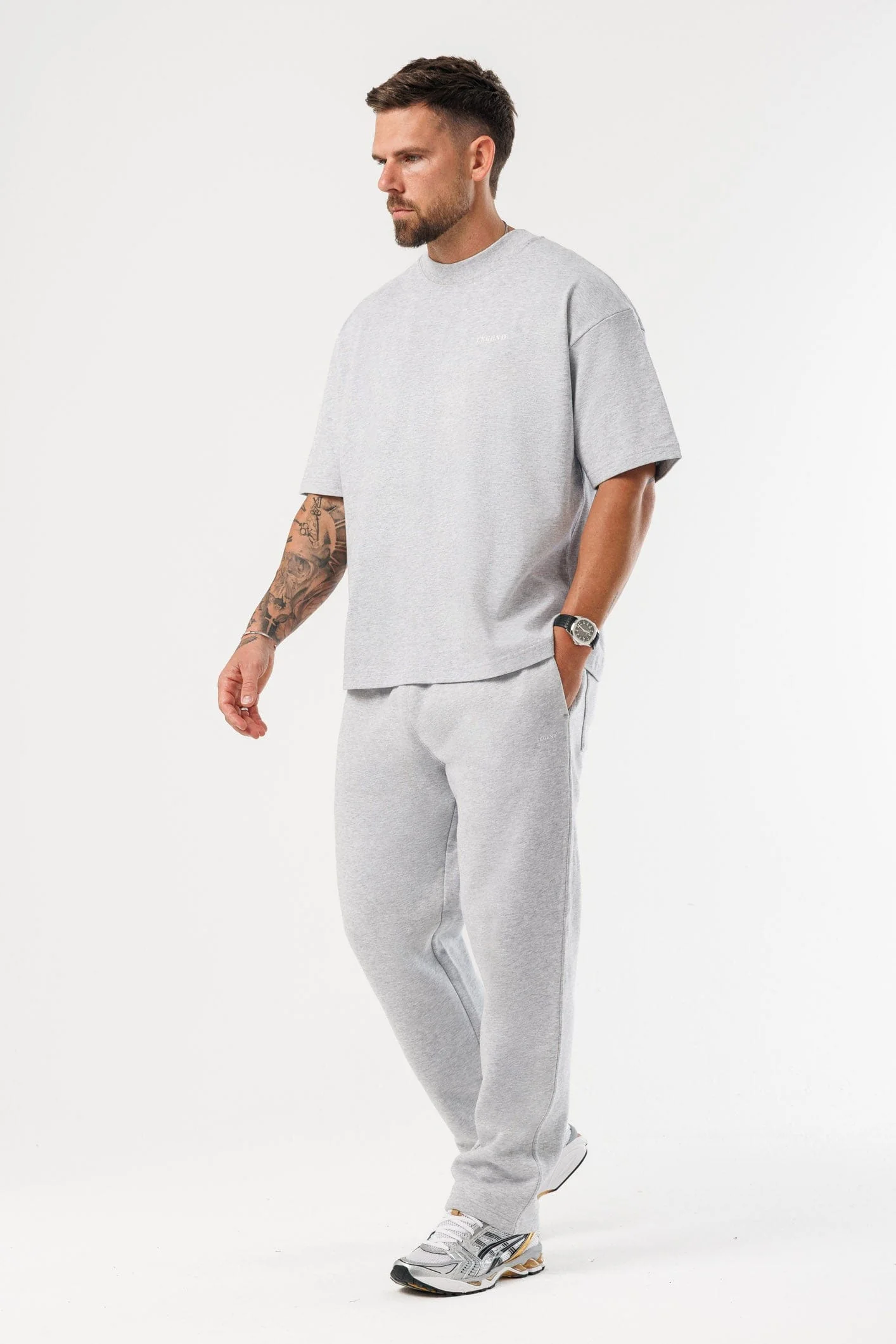 PRINT OVERSIZED T-SHIRT - GREY MARL - Image 8