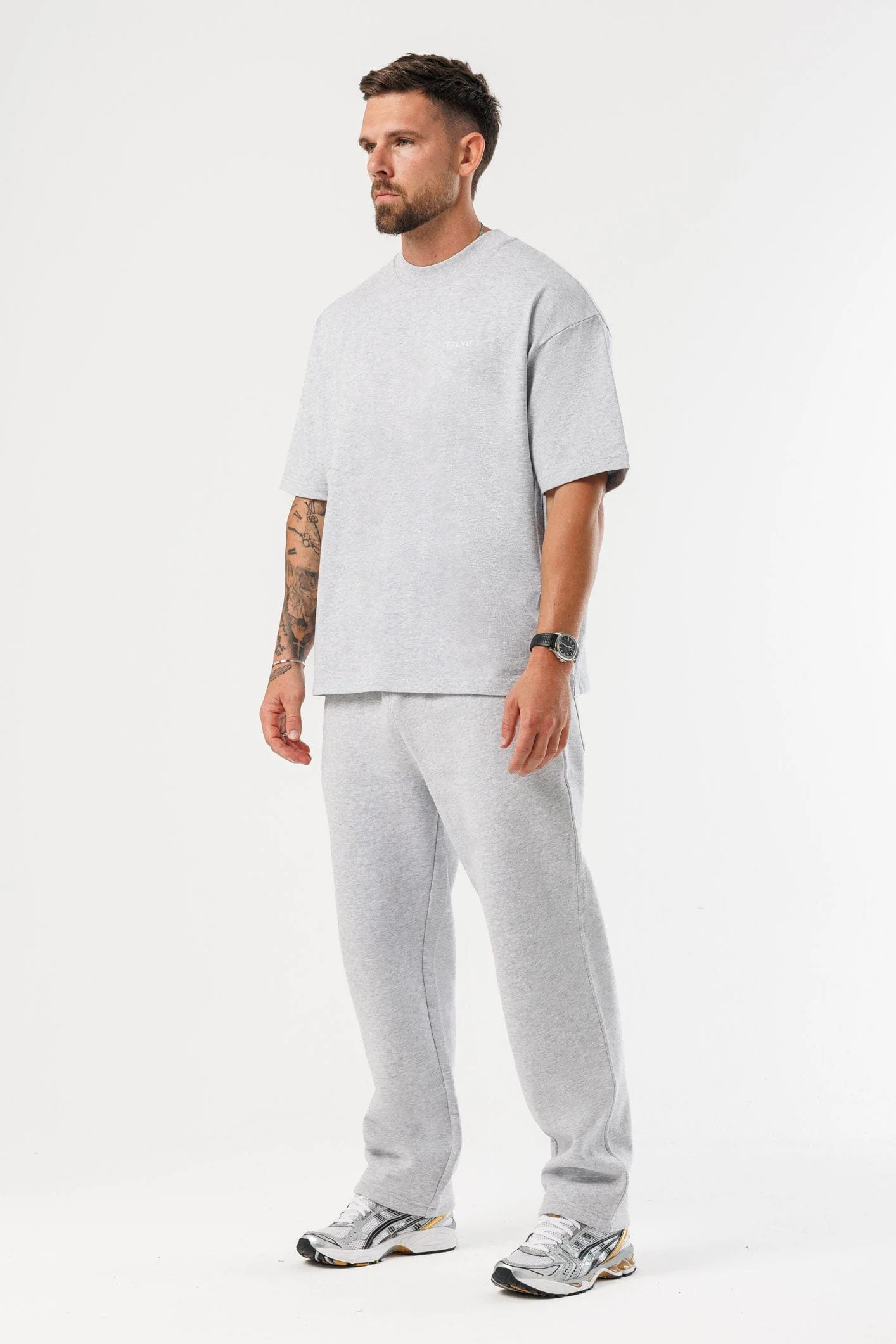 PRINT OVERSIZED T-SHIRT - GREY MARL - Image 9