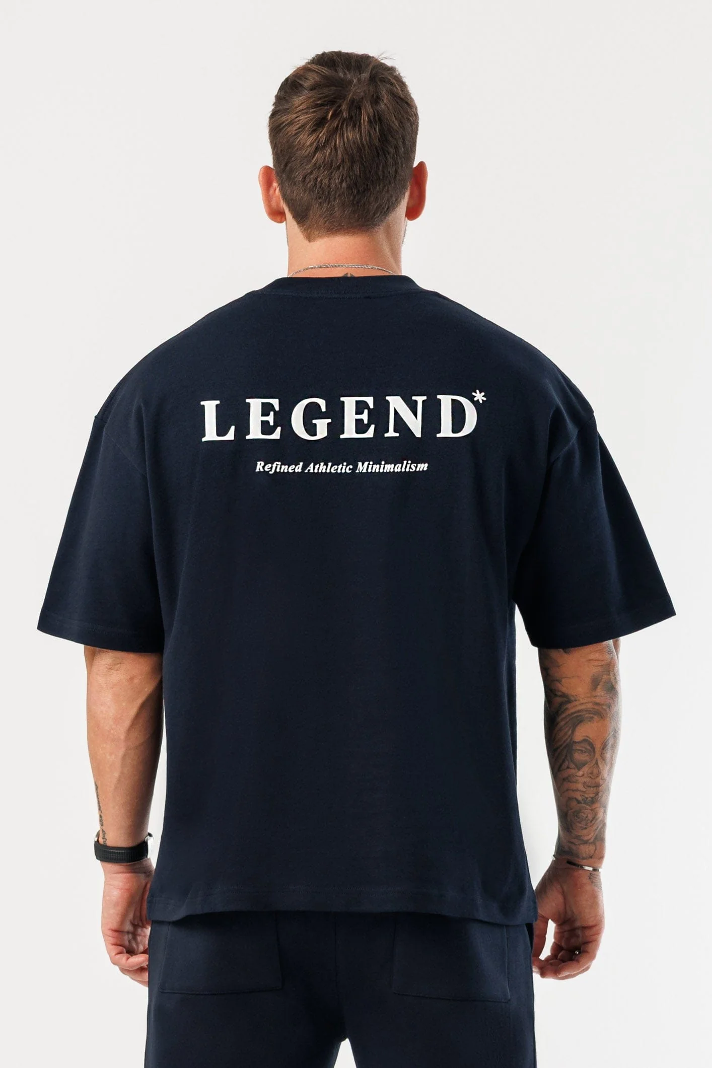 PRINT OVERSIZED T-SHIRT - NAVY