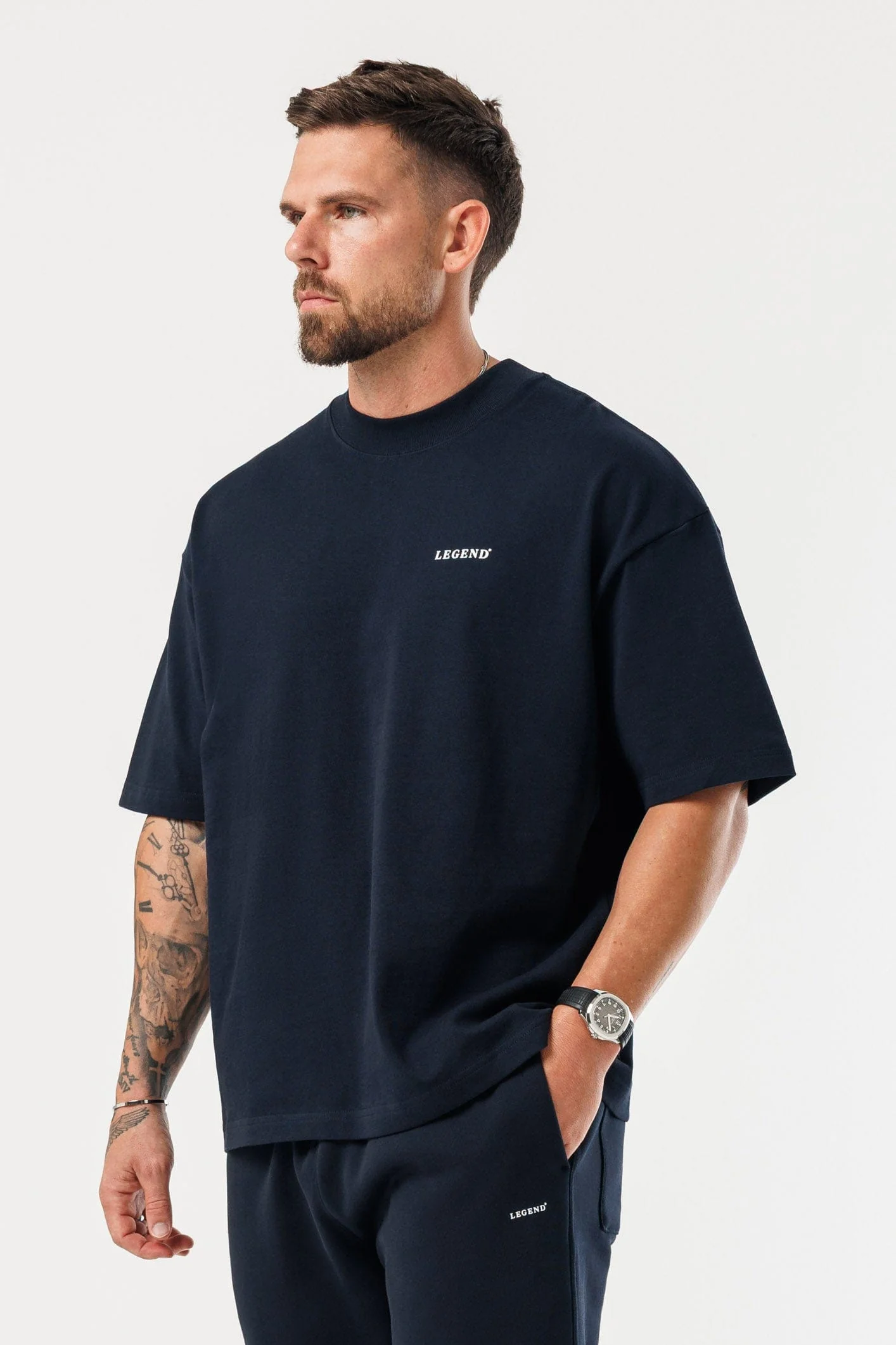 PRINT OVERSIZED T-SHIRT - NAVY - Image 4