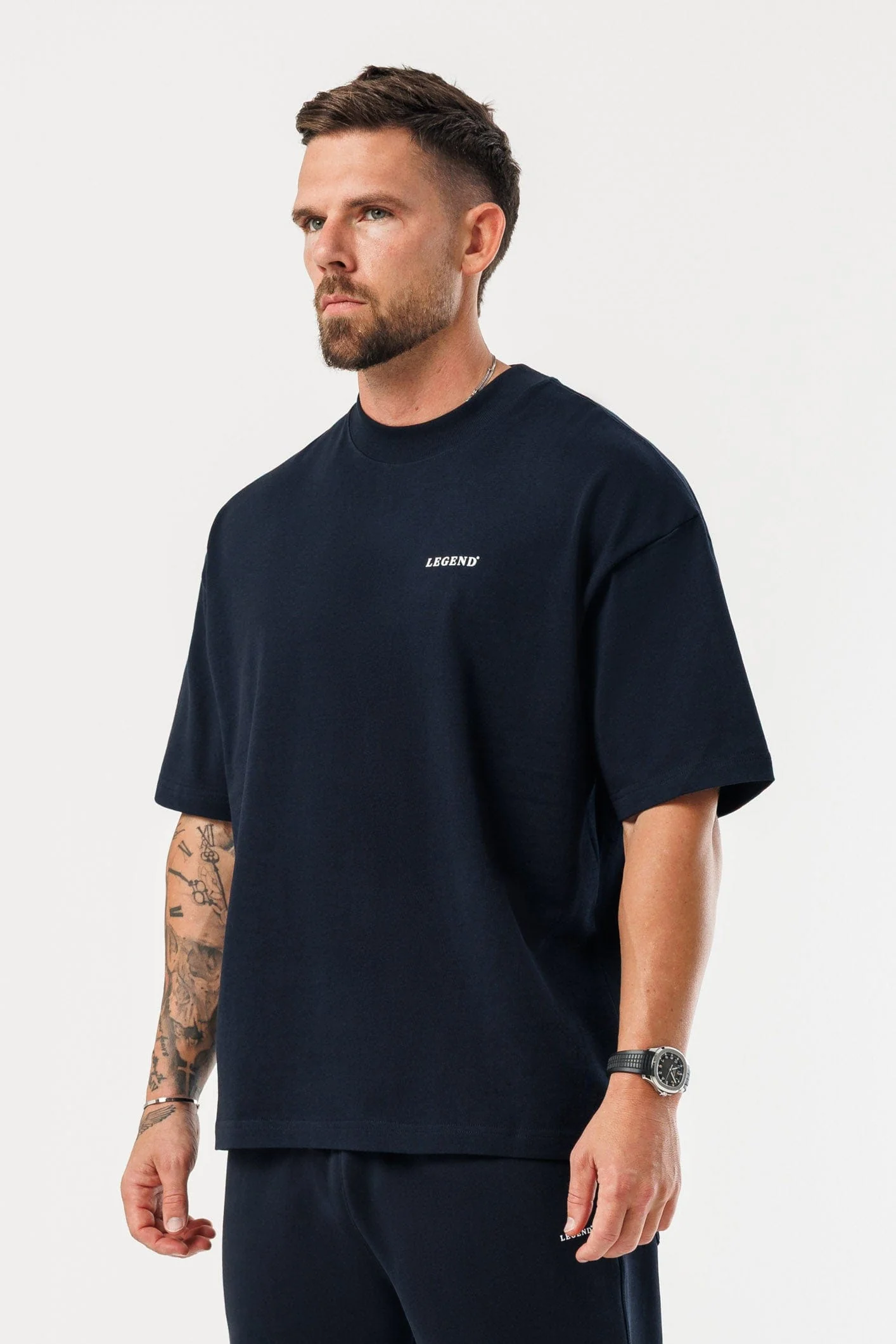 PRINT OVERSIZED T-SHIRT - NAVY - Image 5