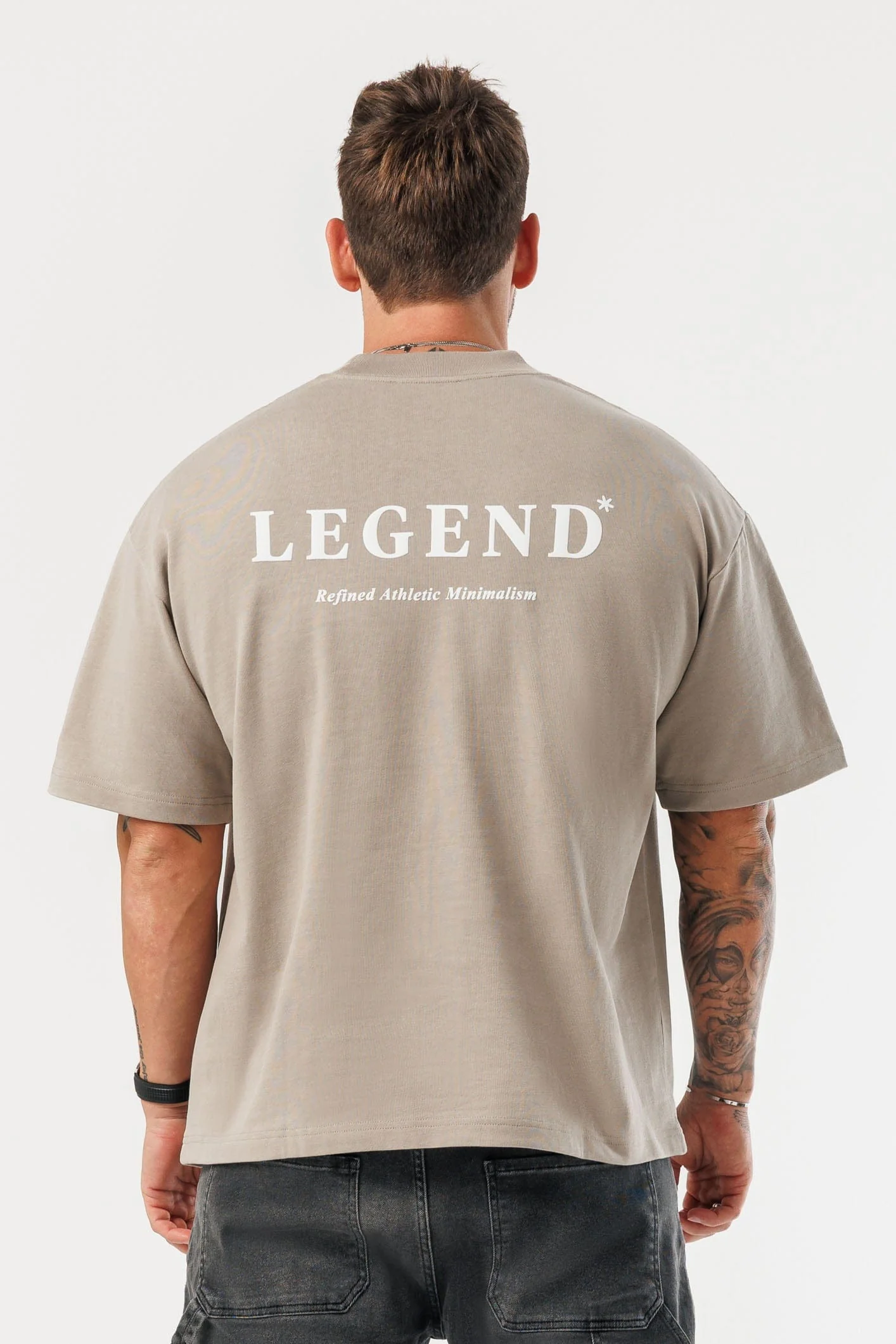PRINT OVERSIZED T-SHIRT - VINTAGE KHAKI - Image 2