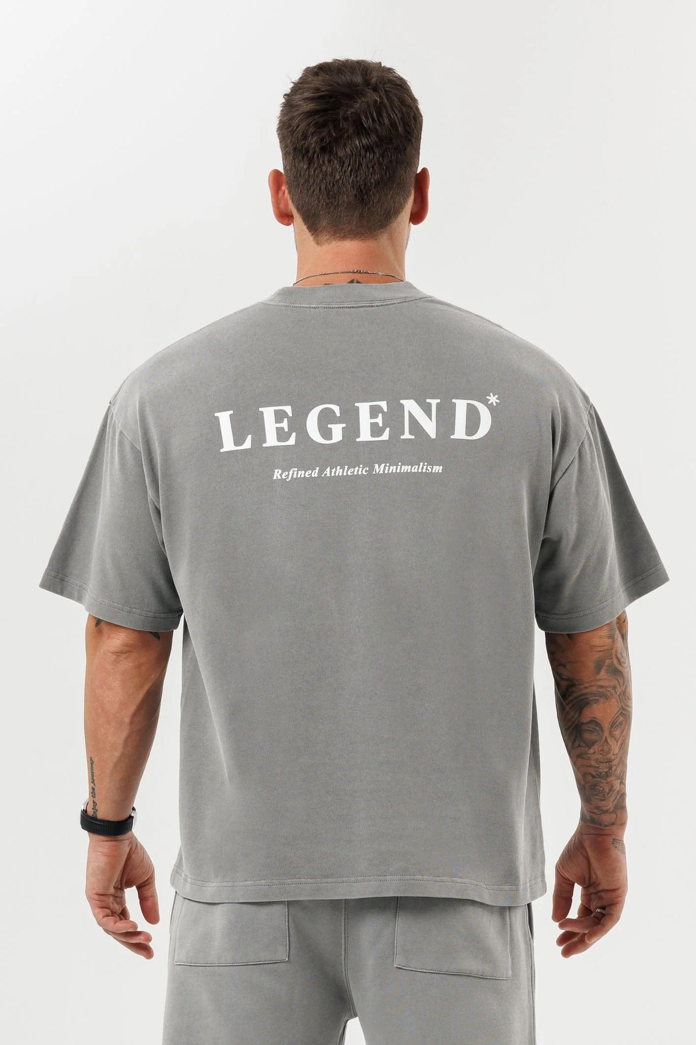PRINT OVERSIZED T-SHIRT - WASHED GREY - Image 5