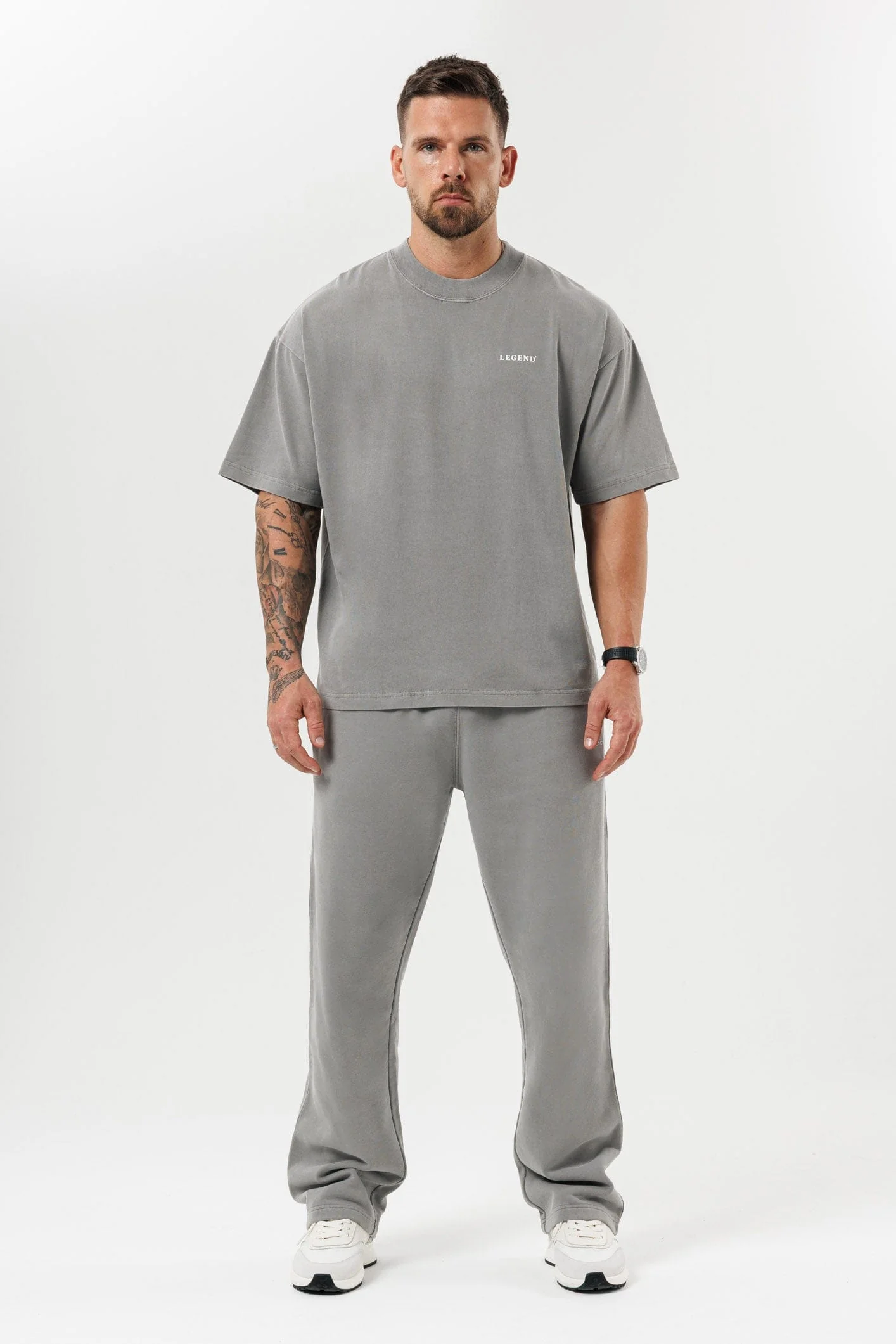 PRINT OVERSIZED T-SHIRT - WASHED GREY - Image 6