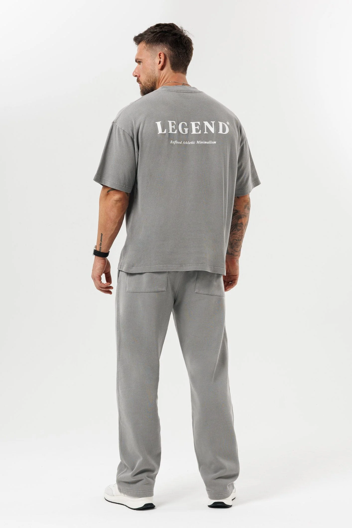 PRINT OVERSIZED T-SHIRT - WASHED GREY - Image 8