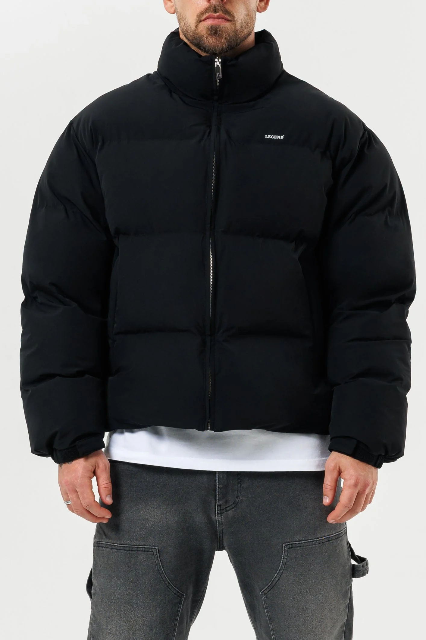 PUFFER JACKET - BLACK - Image 2