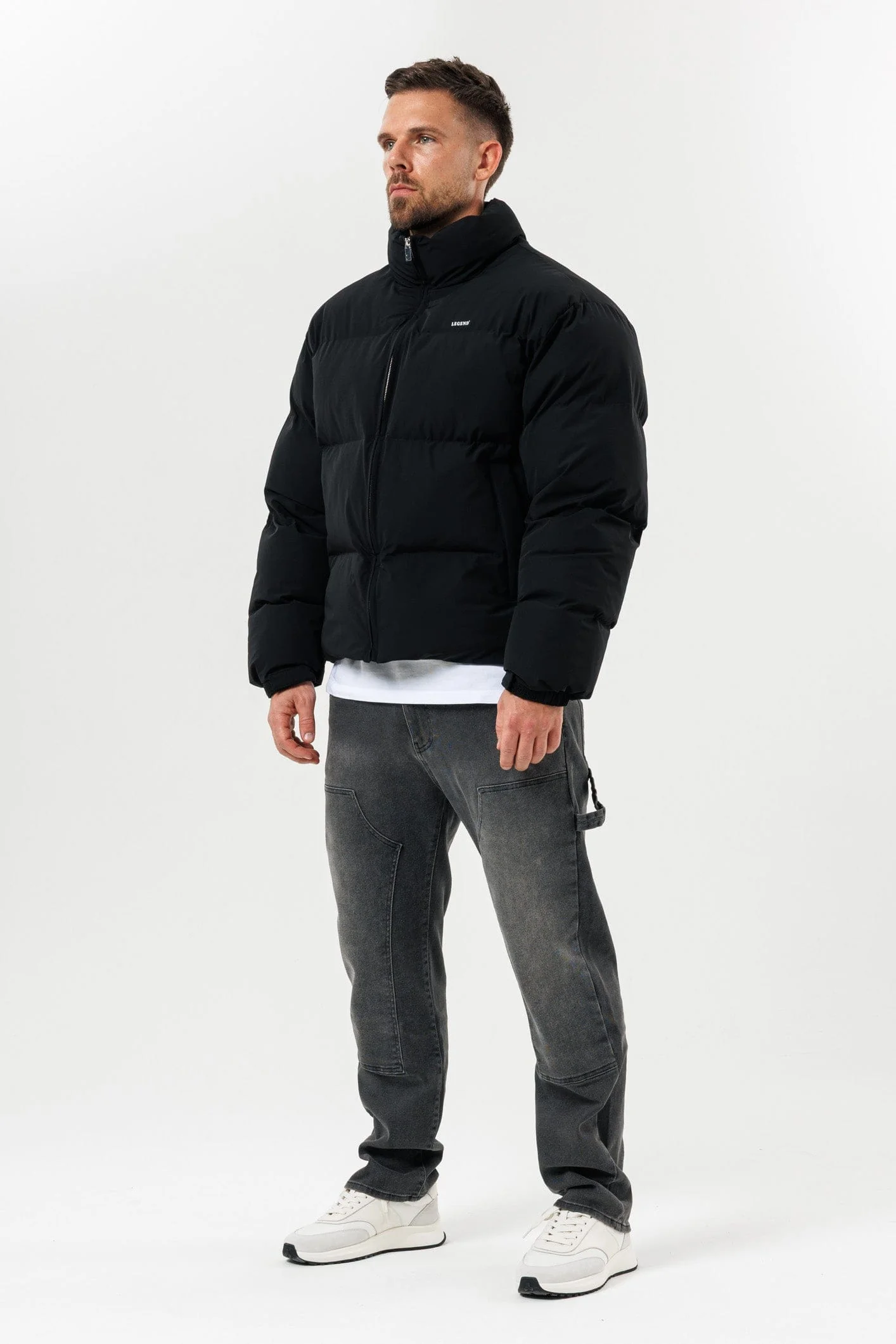 PUFFER JACKET - BLACK - Image 3