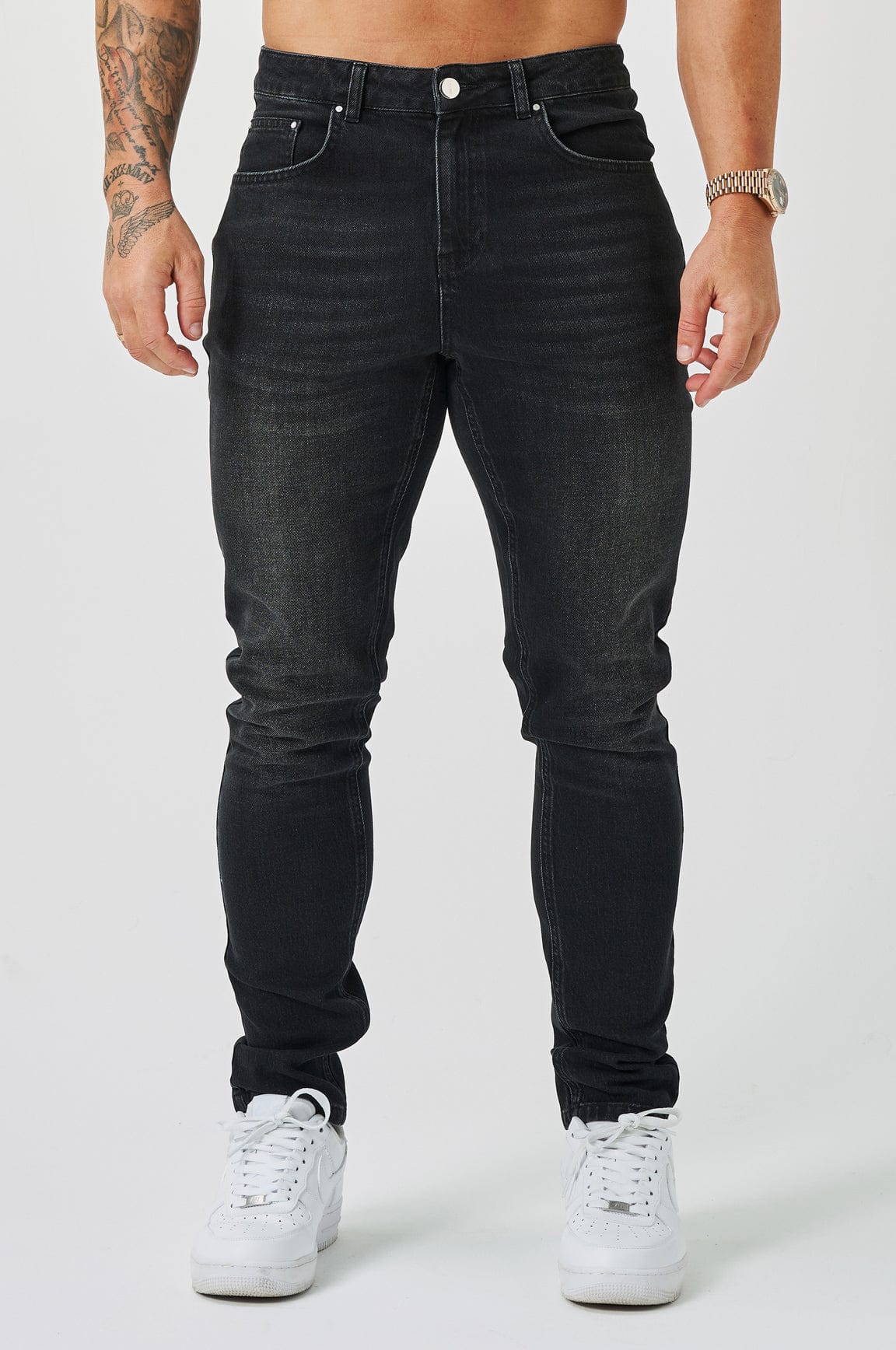 REGULAR FIT JEANS - WASHED BLACK - Image 3