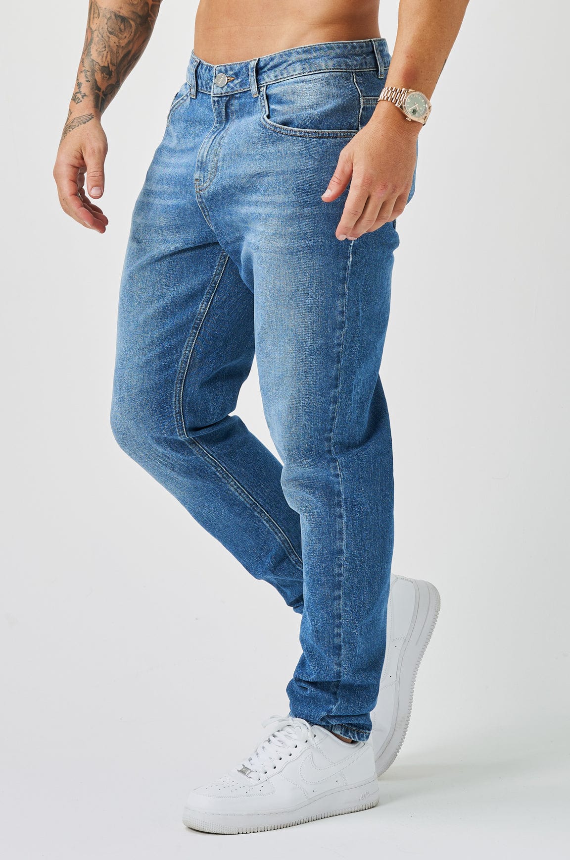 REGULAR FIT JEANS - MID BLUE WASH - Image 4