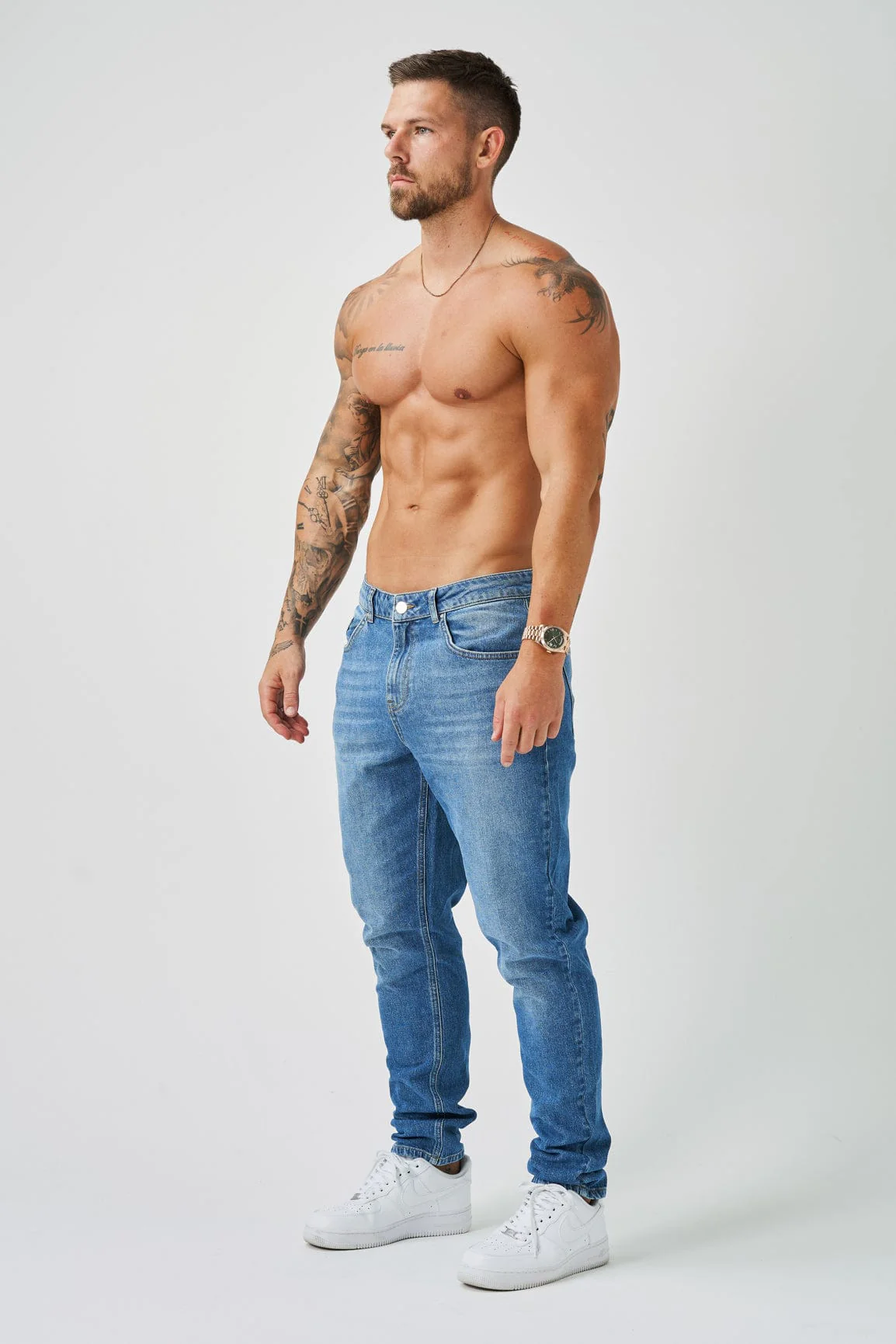 REGULAR FIT JEANS - MID BLUE WASH - Image 6