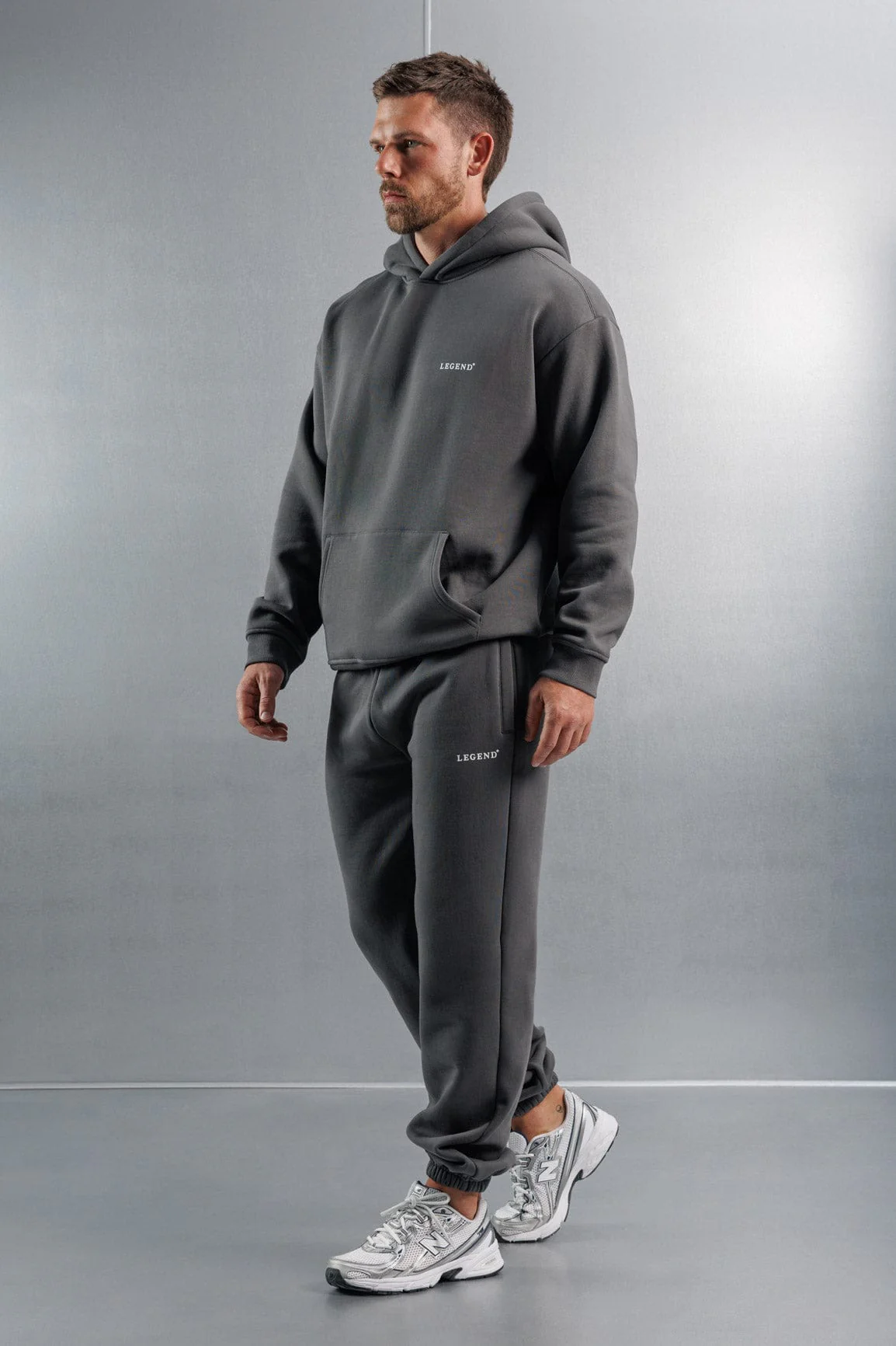 RELAXED HOODIE - DARK GREY - Image 3