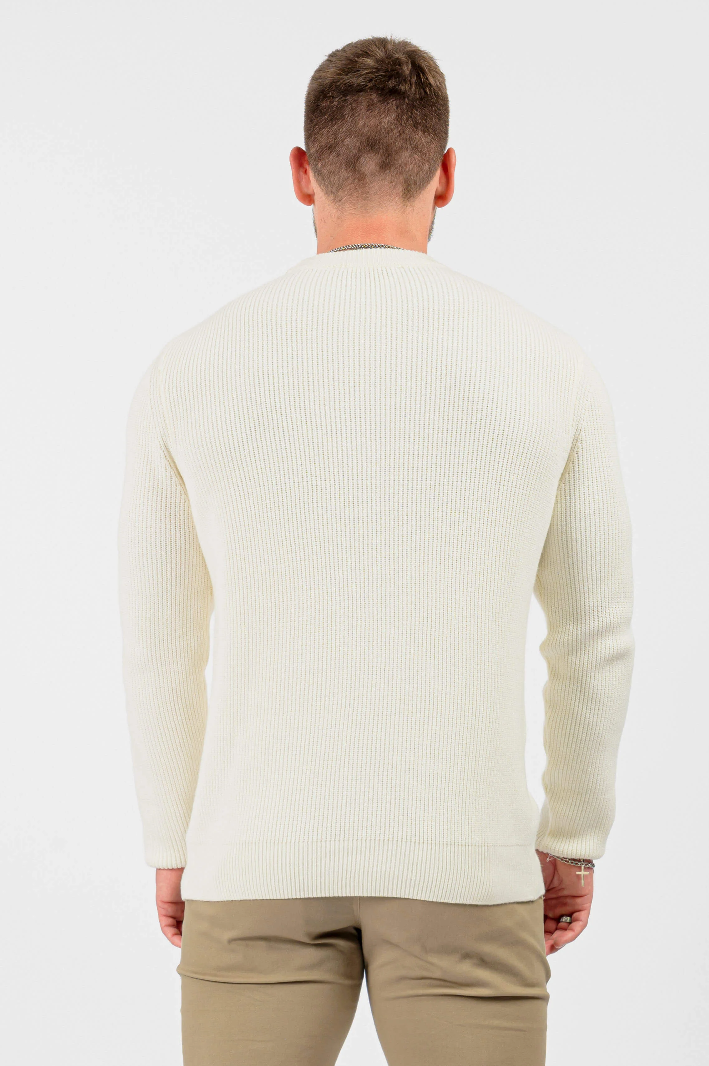 RIB KNIT LONG SLEEVE - CREAM - Image 4